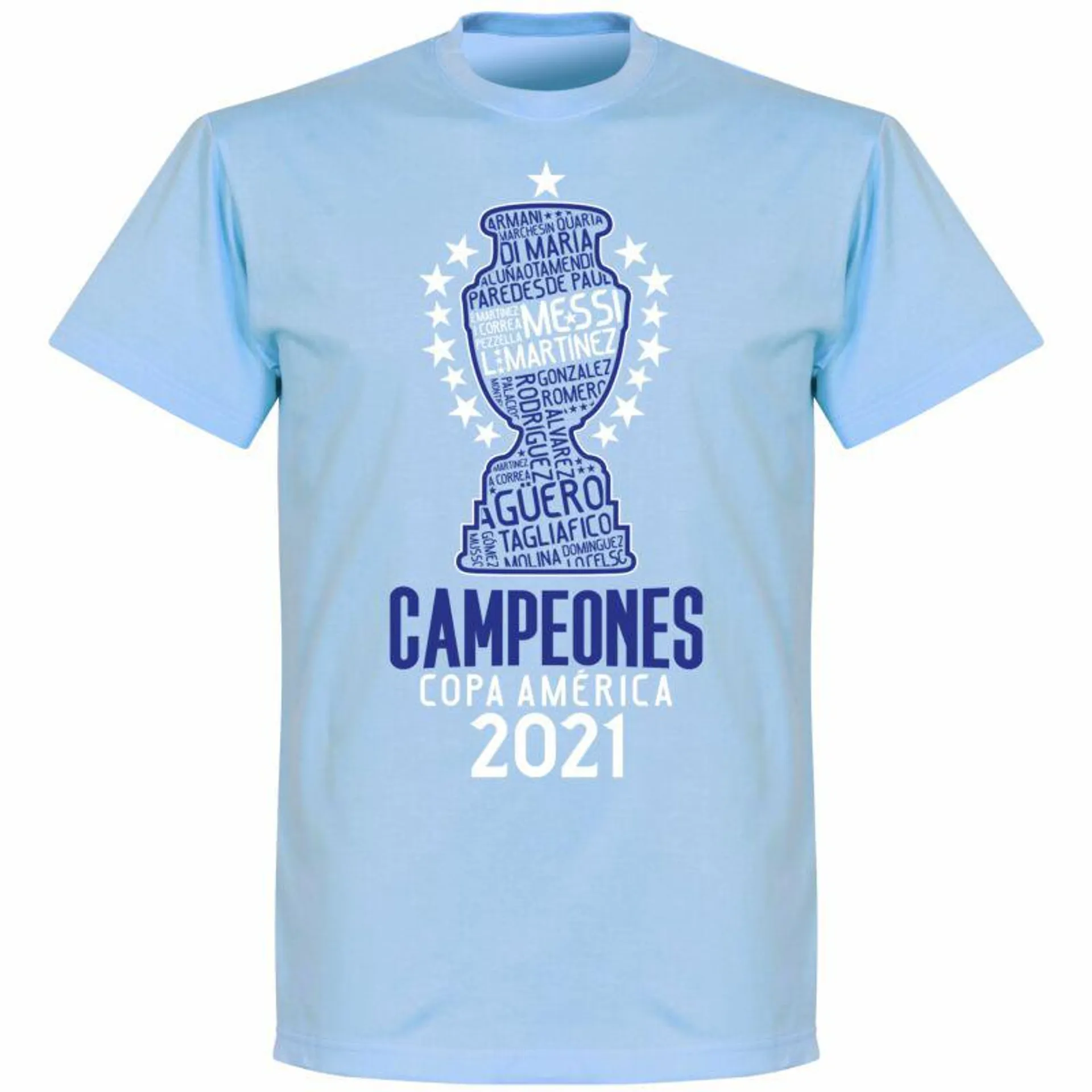 Argentina 2021 Copa America Champions T-shirt - Sky Blue