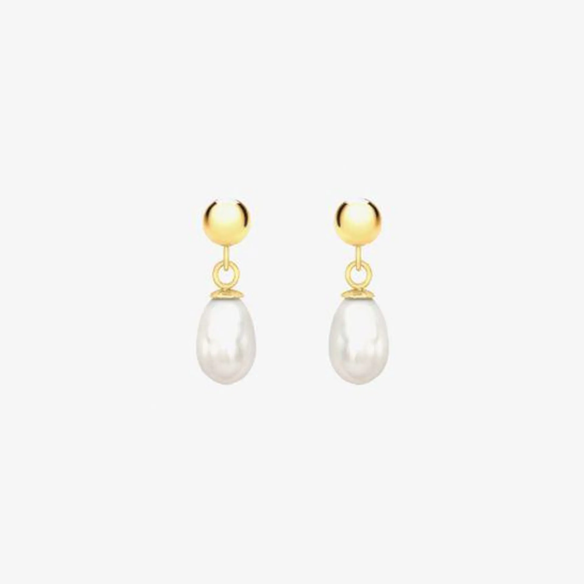 9ct Yellow Gold Freshwater Pearl Dropper Earrings 1.58.7979