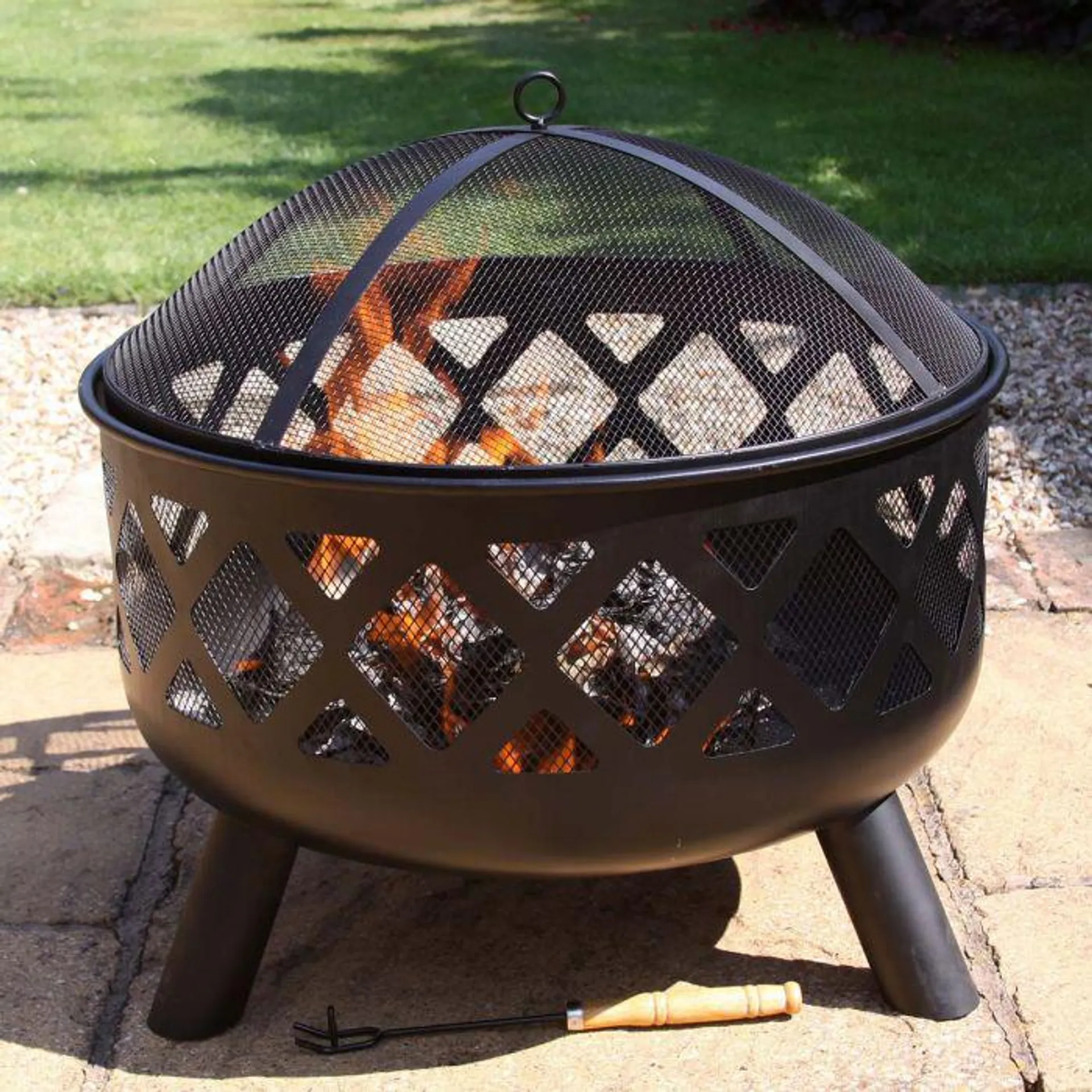 Rica Garden Fire Pit with Lid and Poker