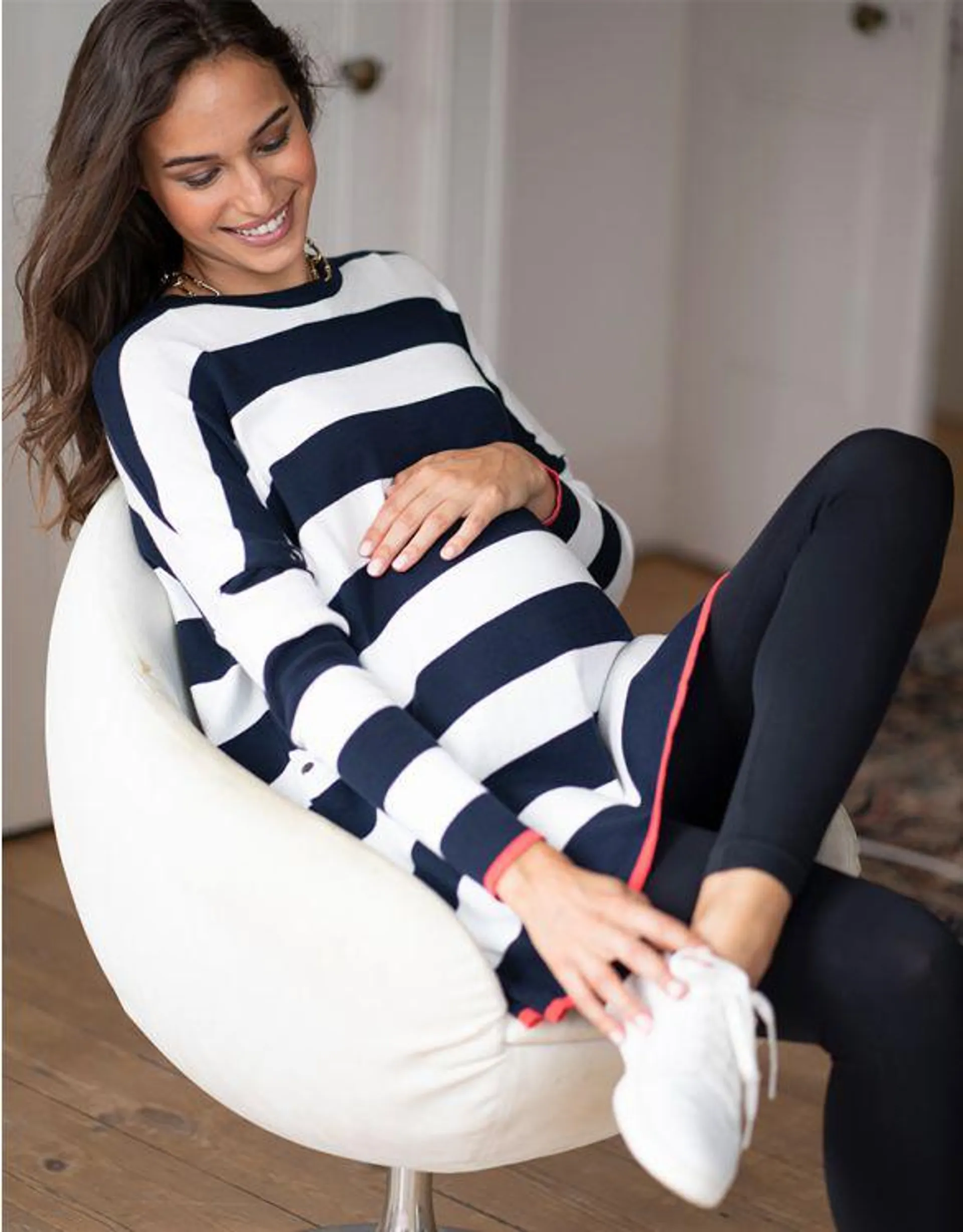 Bold Stripe Cotton Knit Maternity & Nursing Jumper