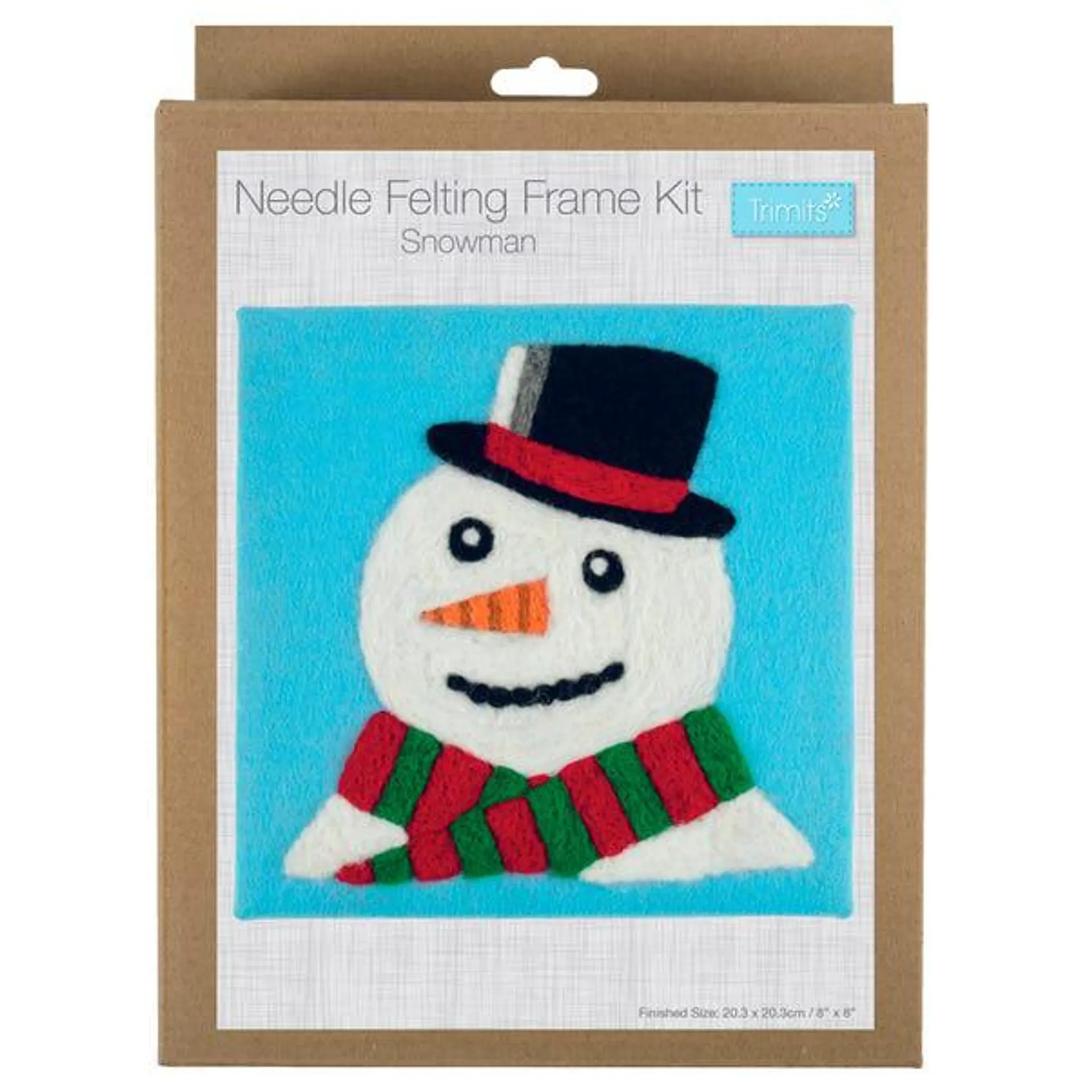 Needle Felting Kit with Frame Snowman