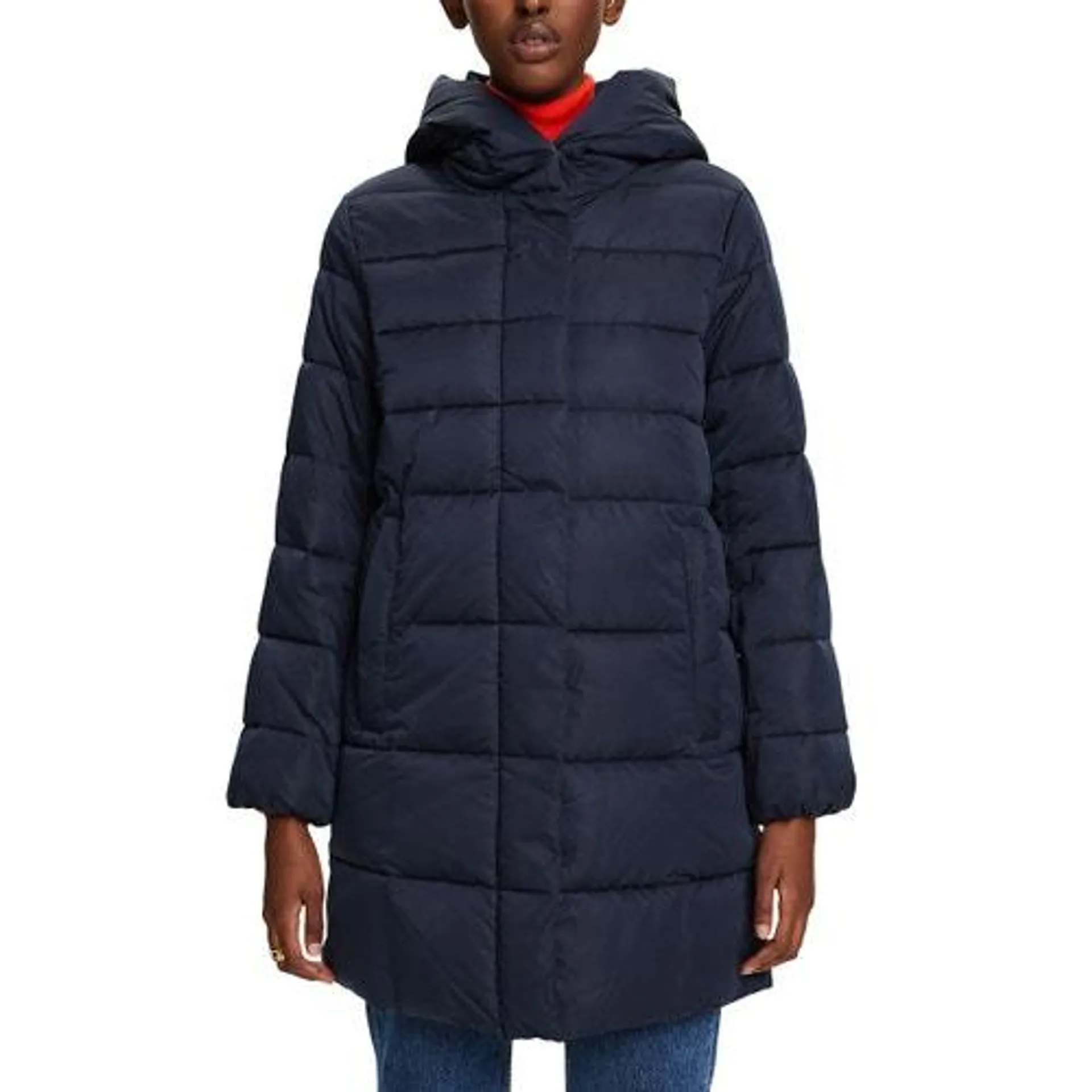 Mid-Length Padded Jacket with Hood