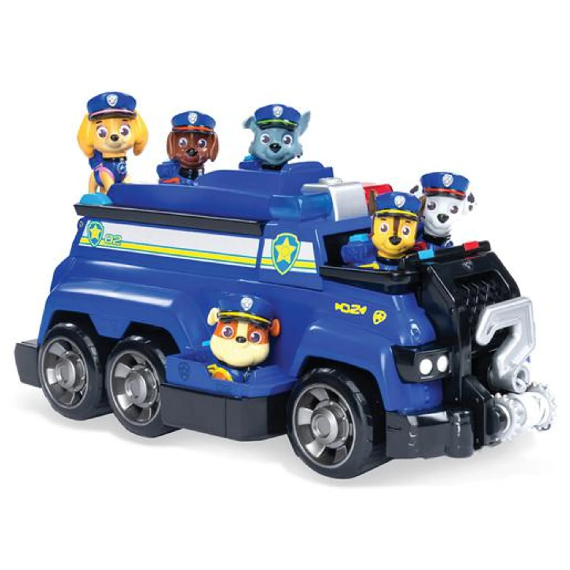 Paw Patrol Total Team Rescues: Chase's Team Police Cruiser Vehicle with 6 Pup Figures