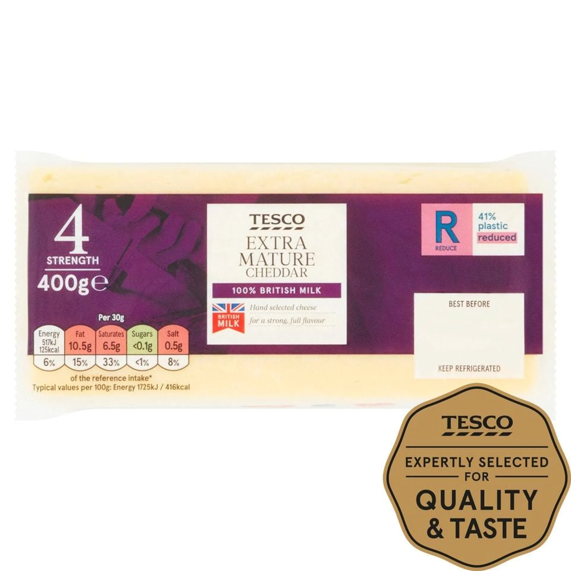 Tesco Extra Mature Cheddar Cheese 400G