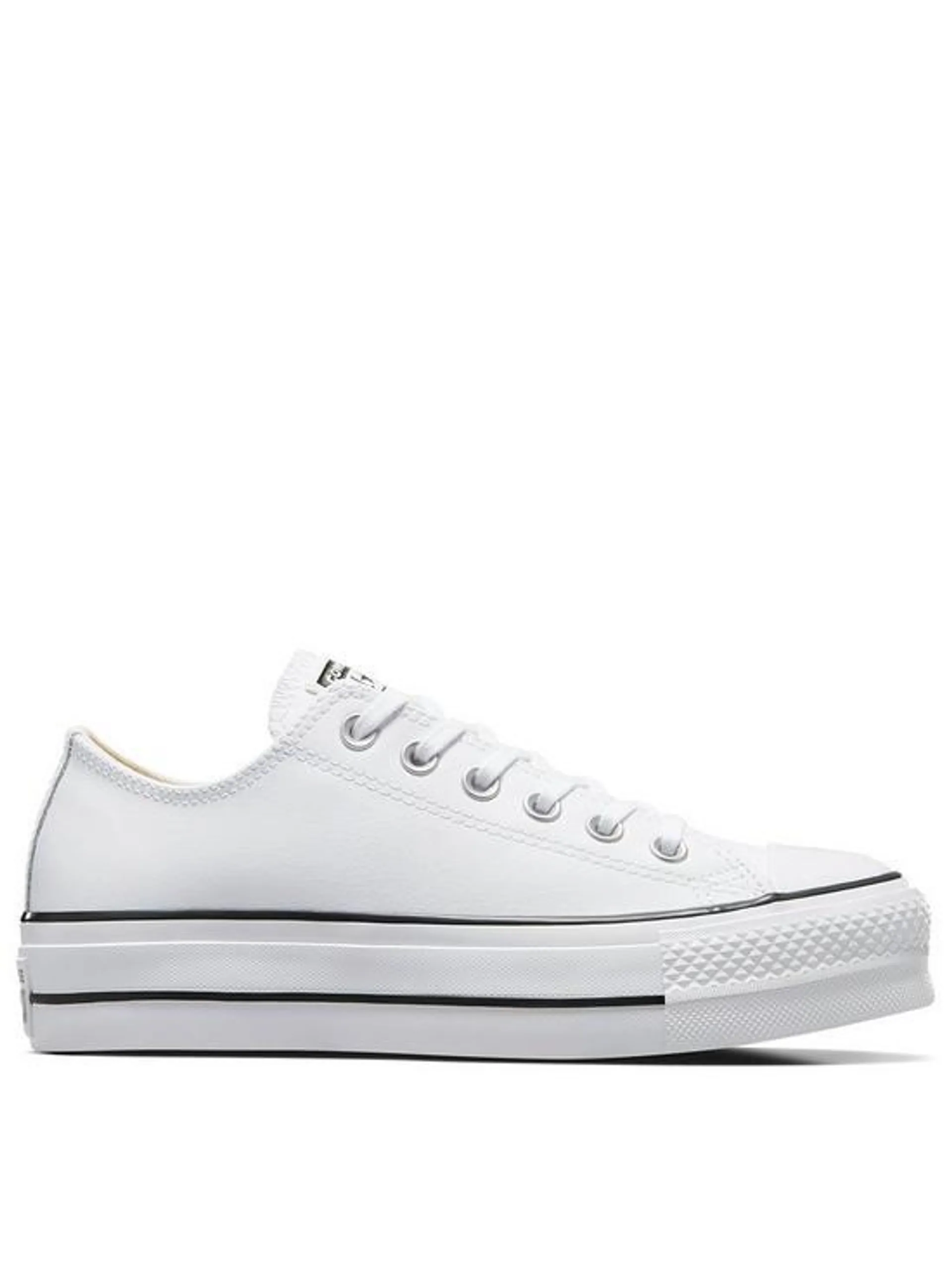 Womens Leather Lift Ox Trainers - White/Black