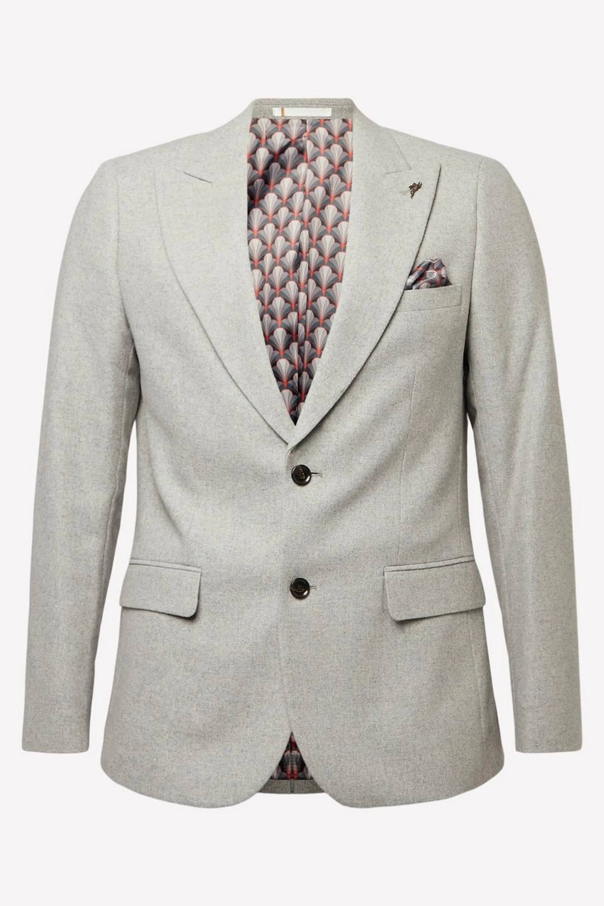Slim Fit Grey Tweed Suit Jacket