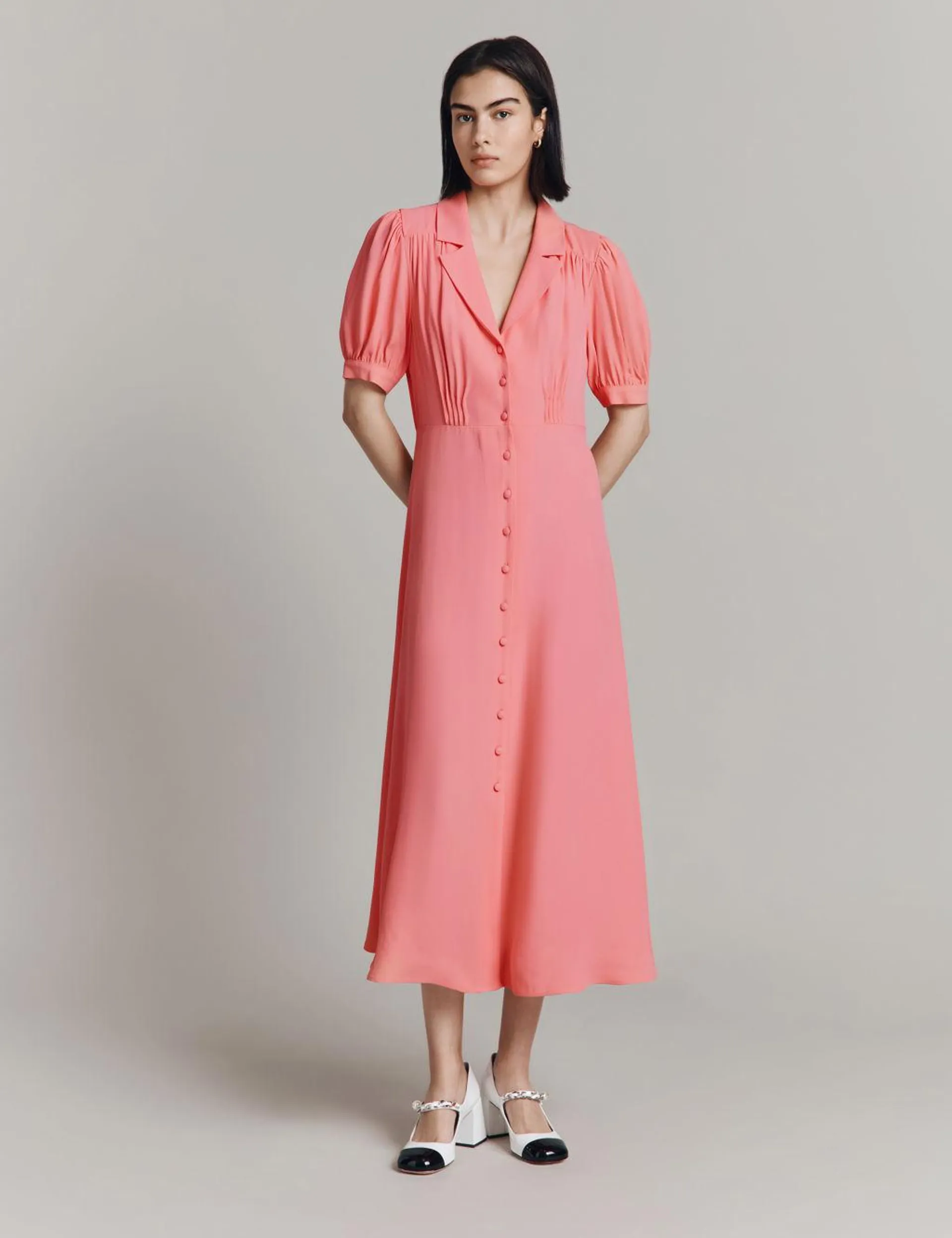 Puff Sleeve Midaxi Shirt Dress