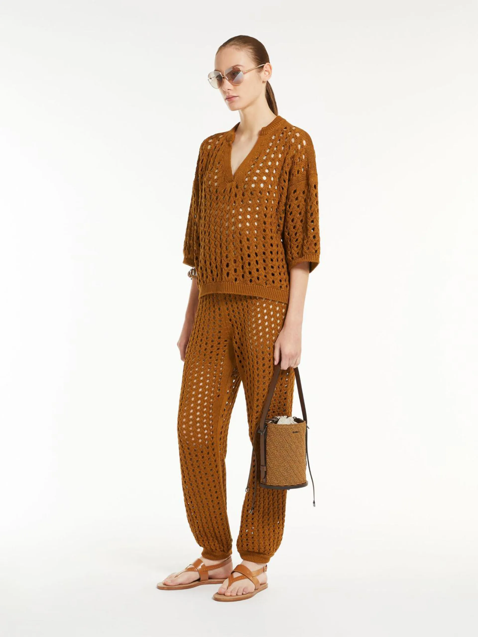 Mesh boxy jumper in cotton