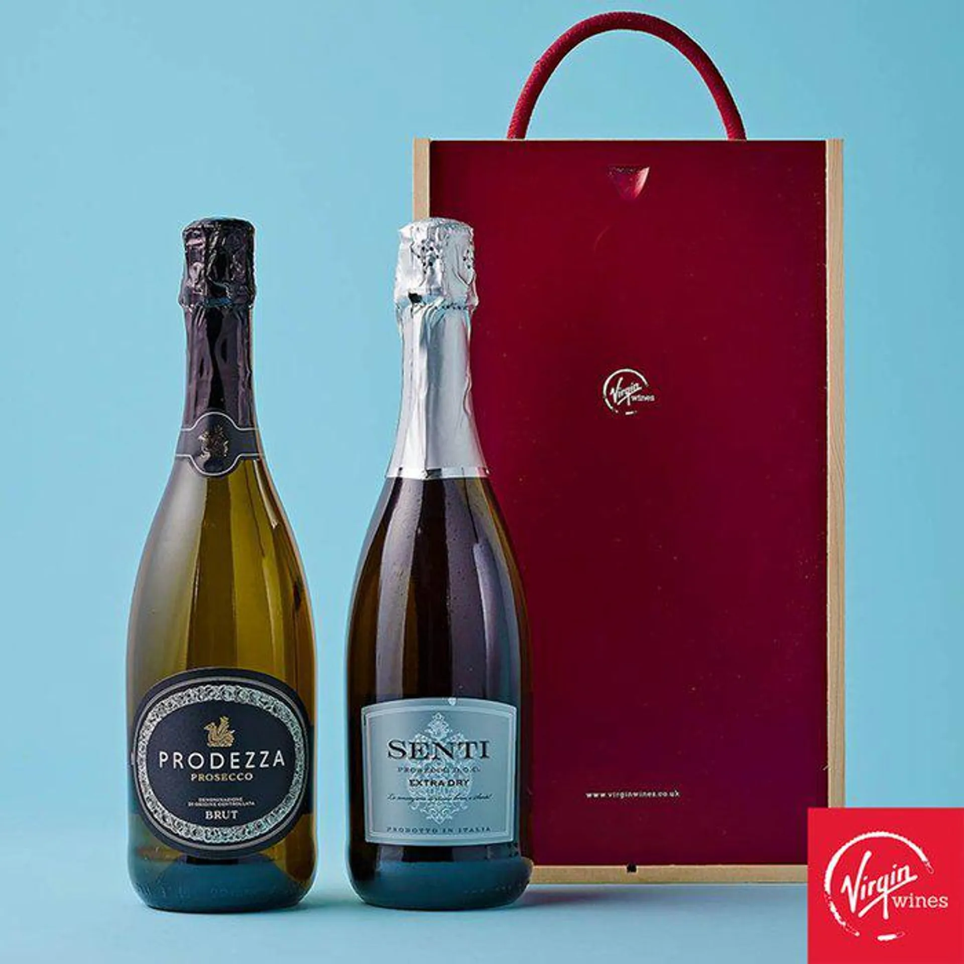 Virgin Wines Prosecco Duo in Wooden Gift Box