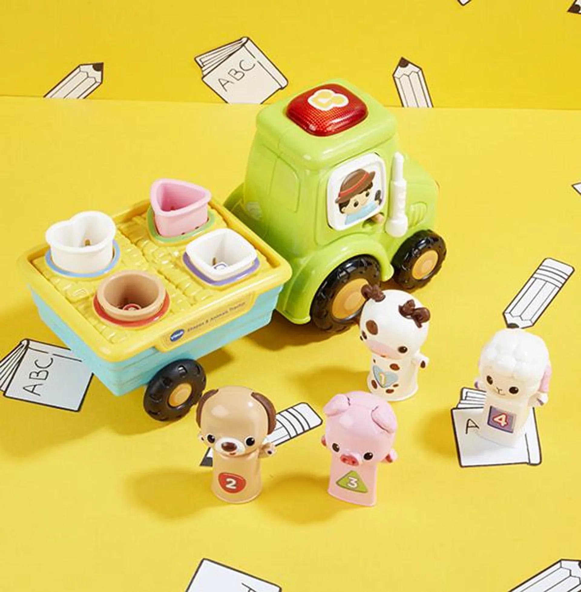 Vtech Shapes and Animals Pull Along Tractor - WAS £26.99 NOW £19.99