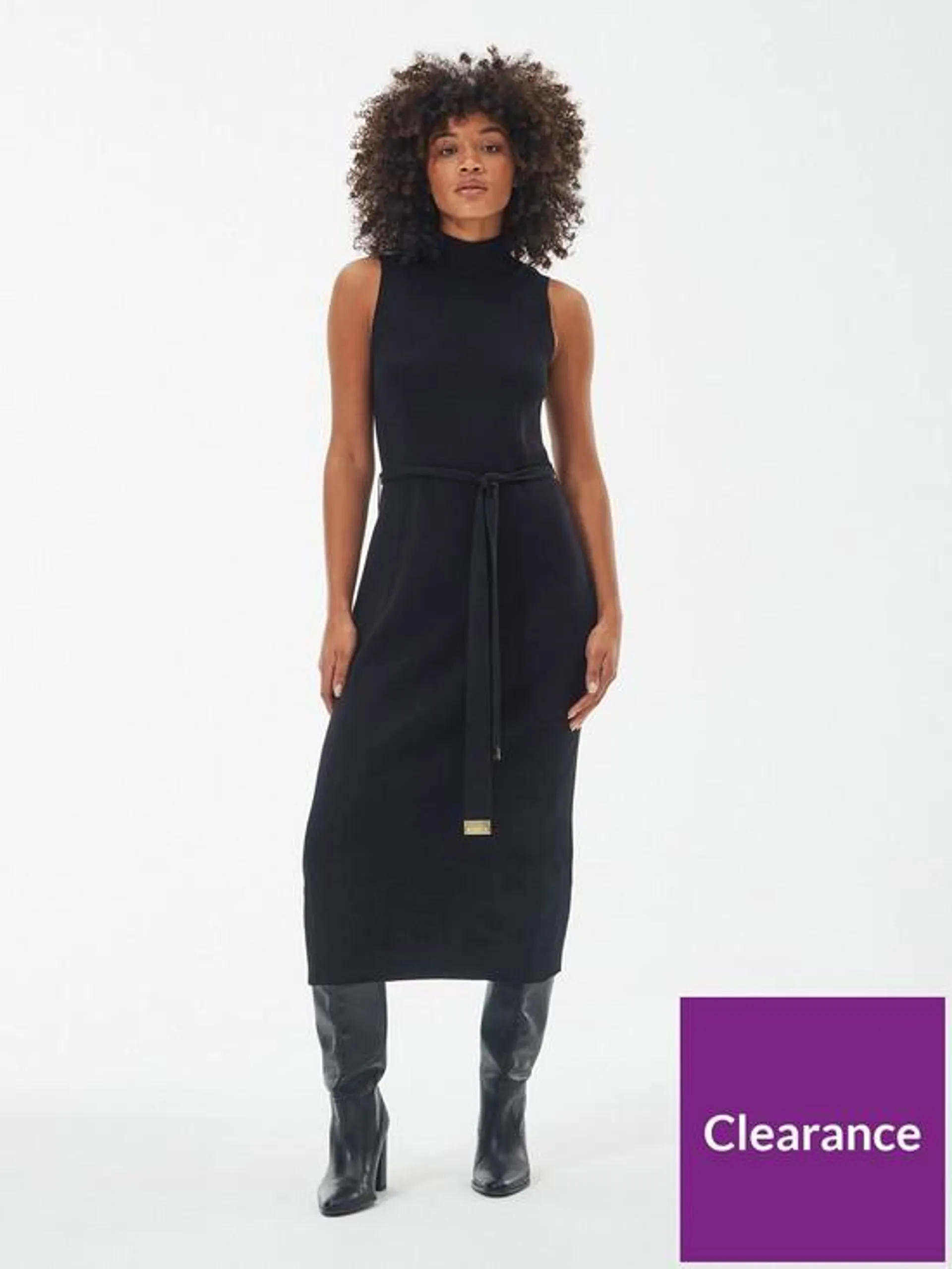 Velocete Midi Knitted Dress - Black