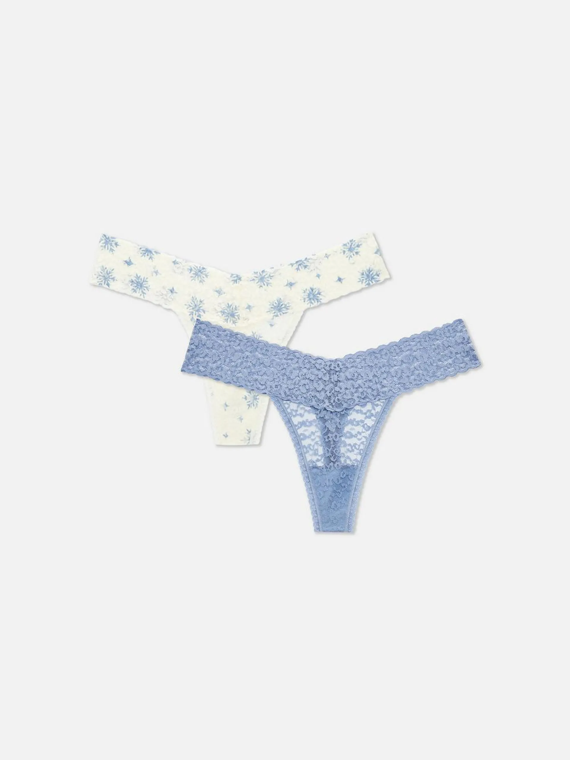 2pk Pattern Lace Bandeau Thongs