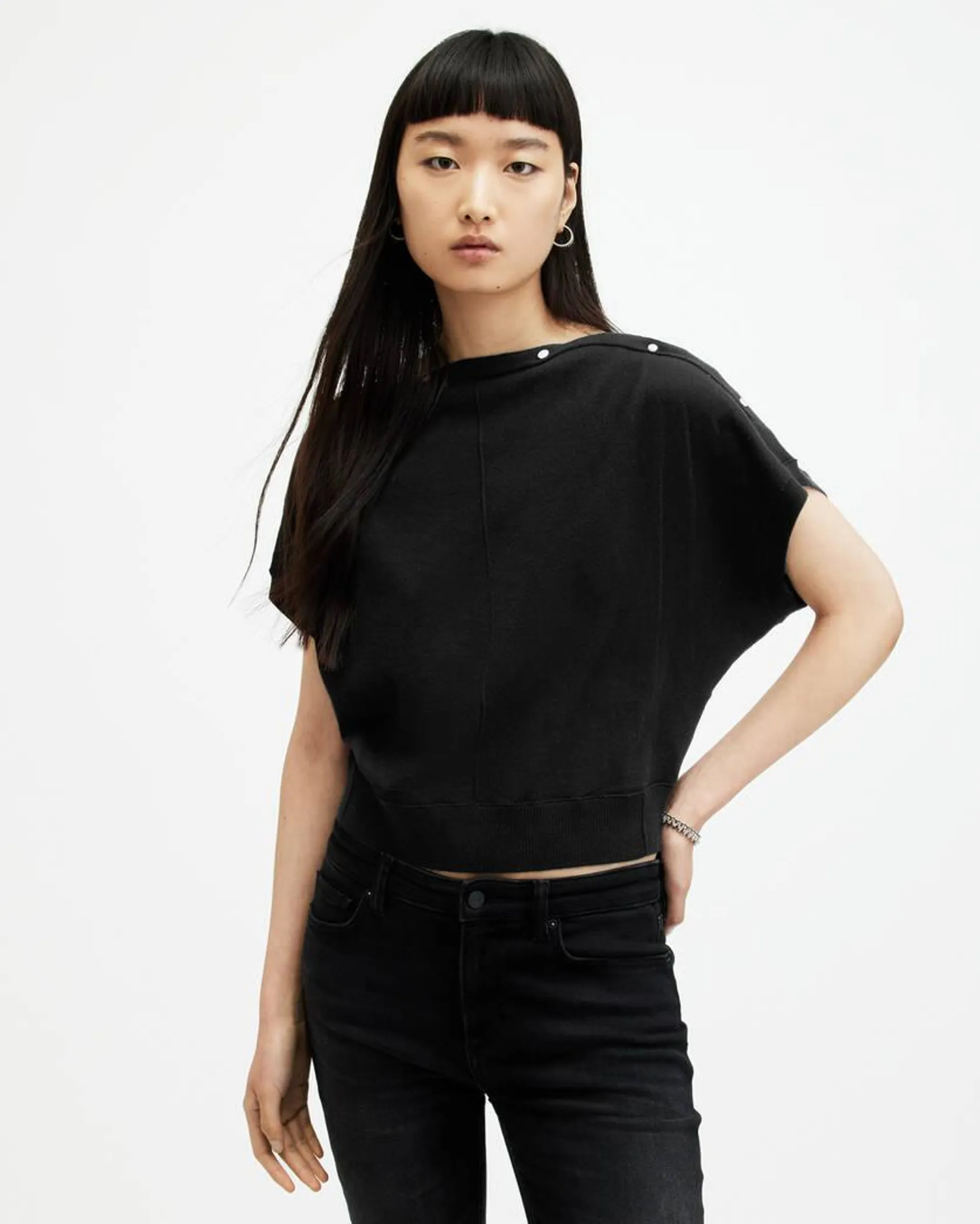 Eli Press Stud Shoulder Top