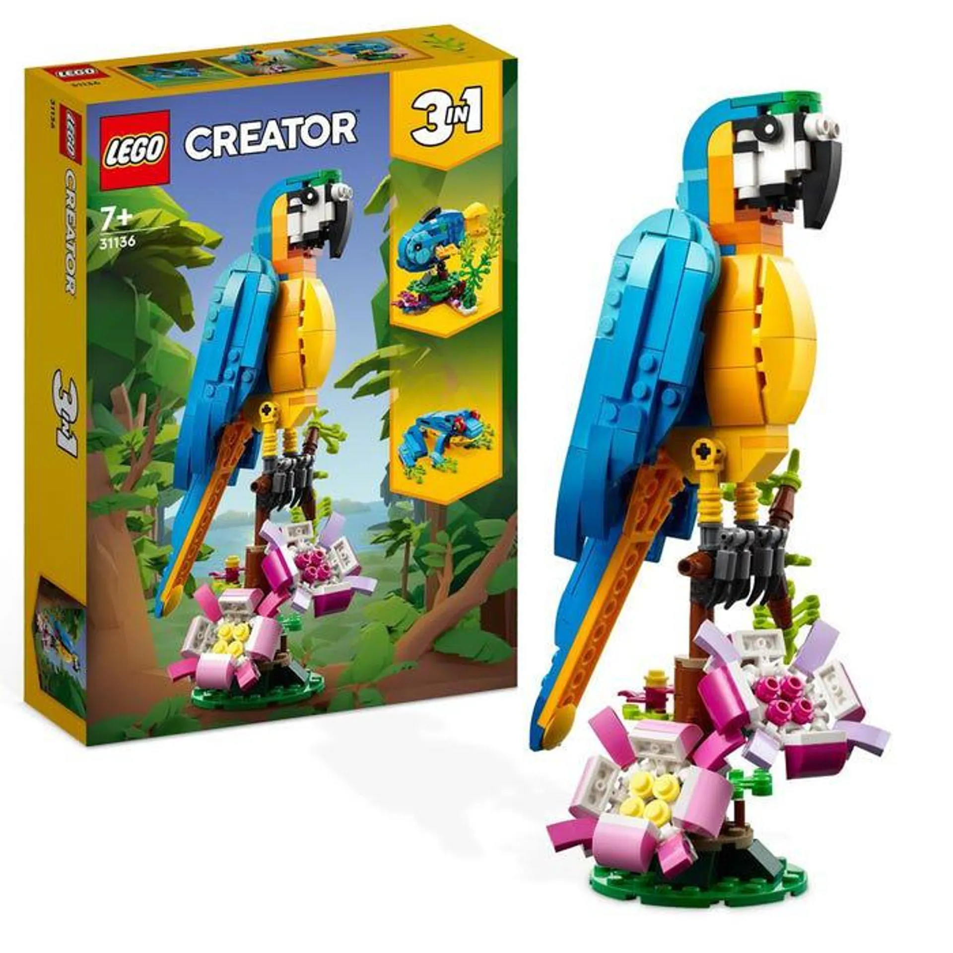 LEGO® 31136 Creator 3 in 1 Exotic Parrot Animals Building Toy