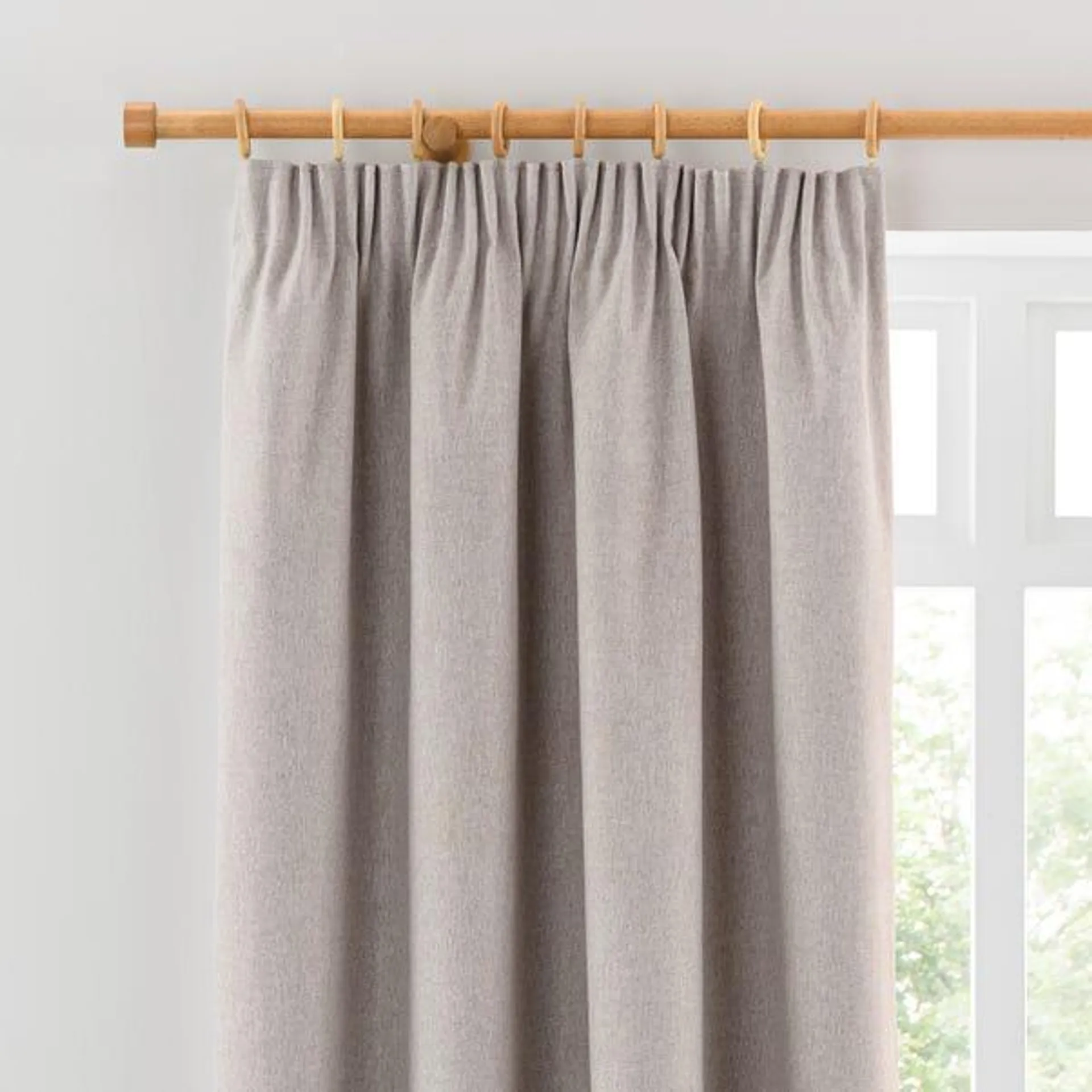 Luna Brushed Blackout Pencil Pleat Curtains