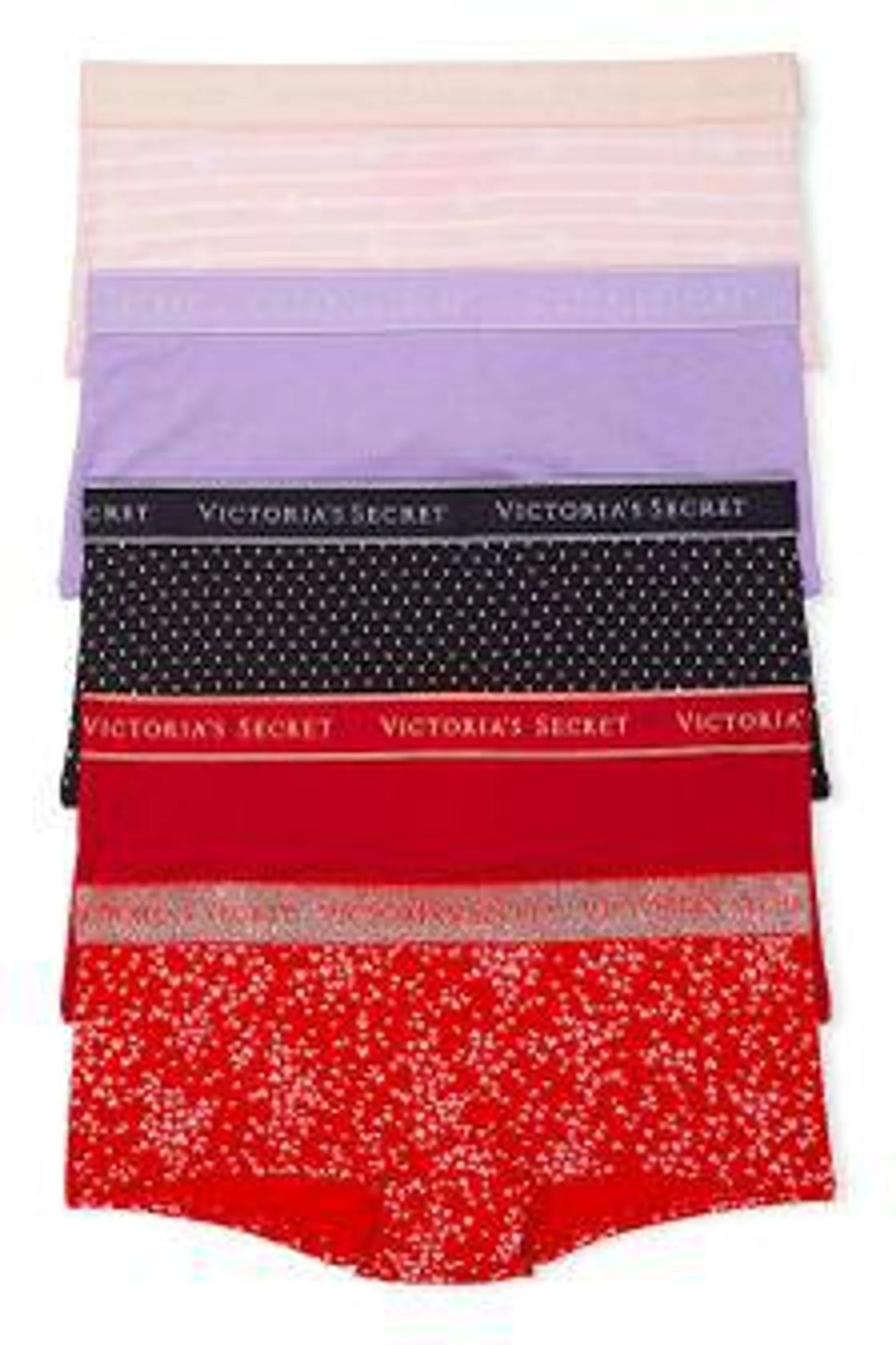 Red/Black/Purple/Pink Cotton Short Knickers 5 Pack