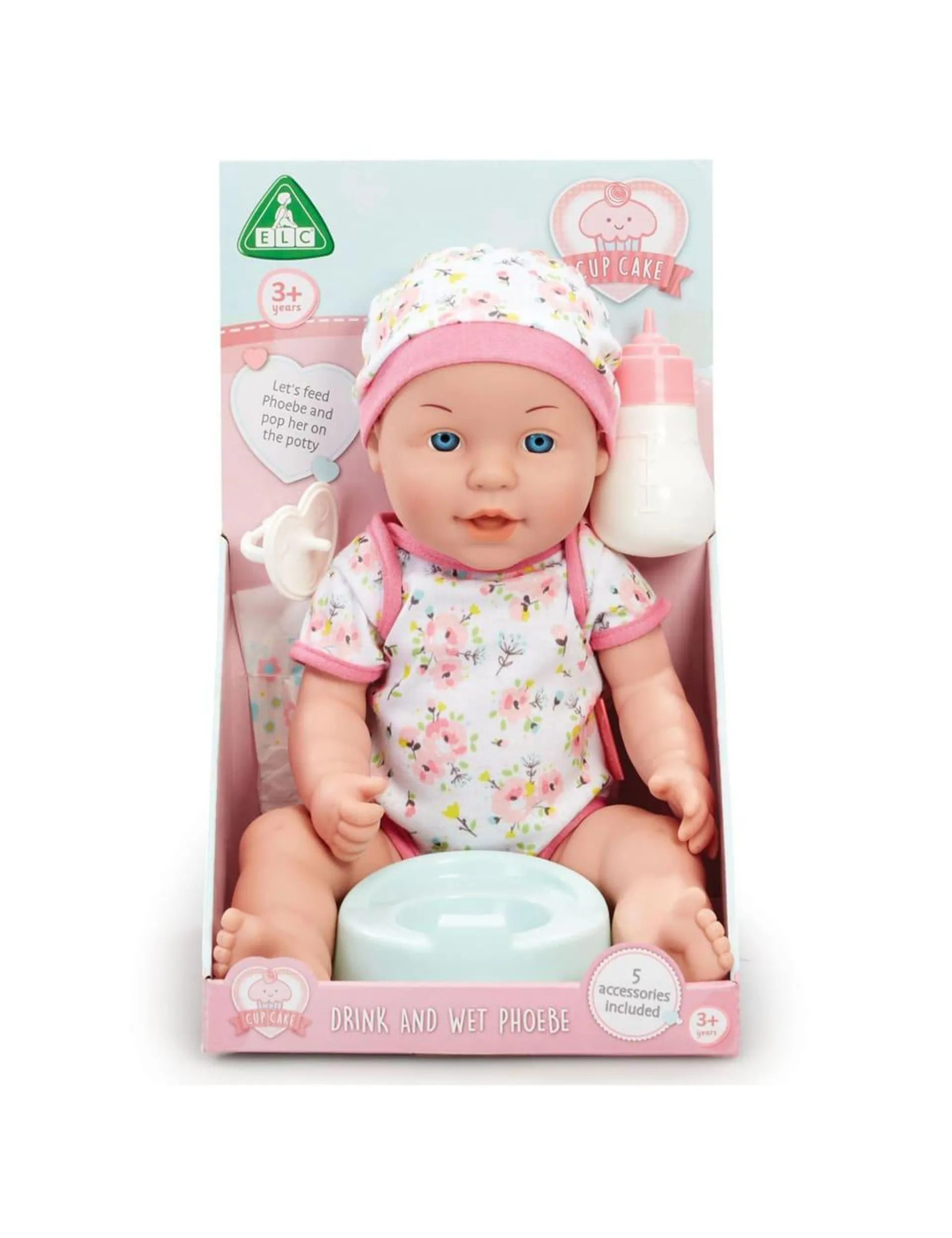 Cupcake Drink and Wet Phoebe Baby Doll (3+ Yrs)