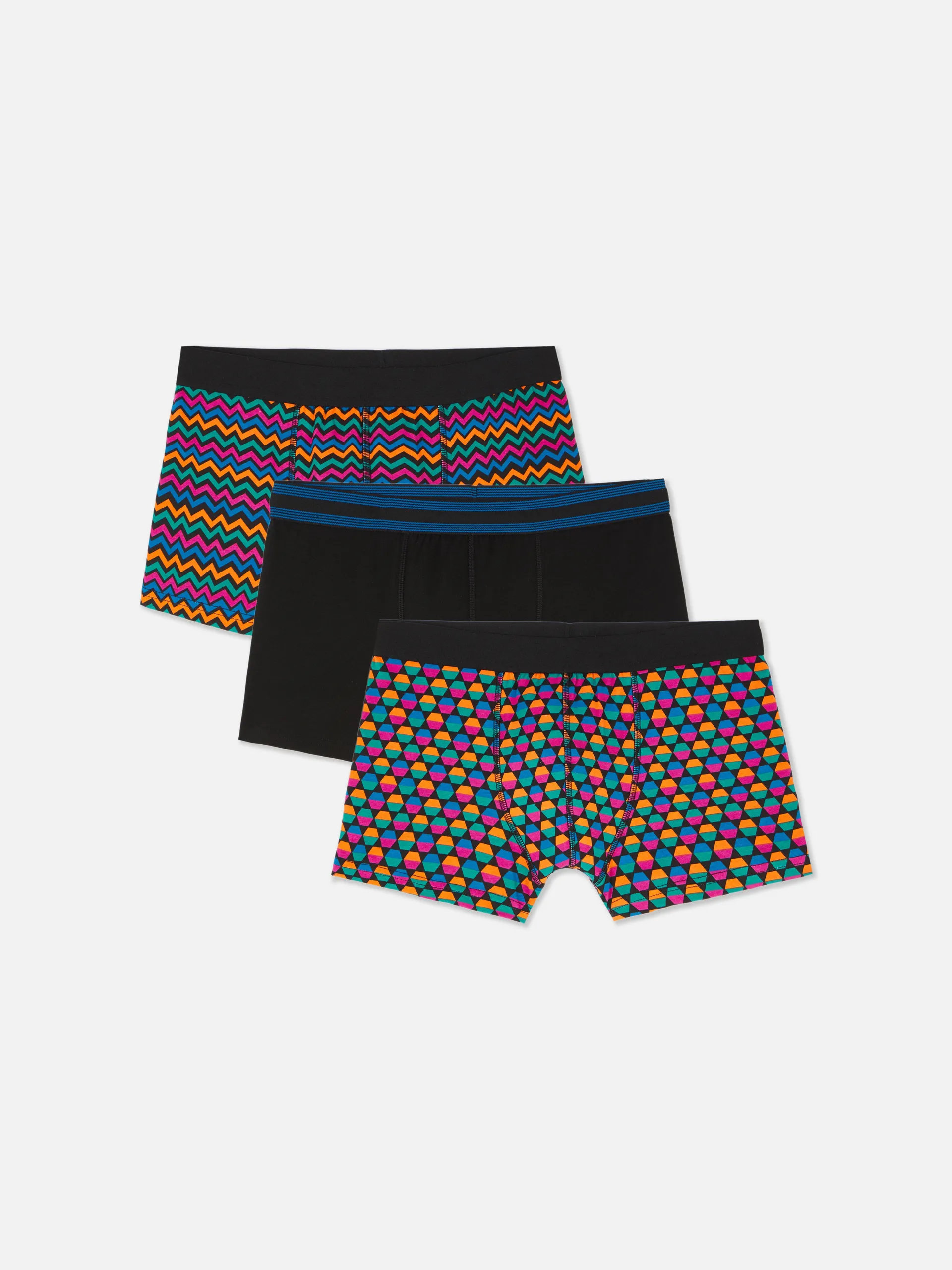 3pk Geometric Fashion Trunks