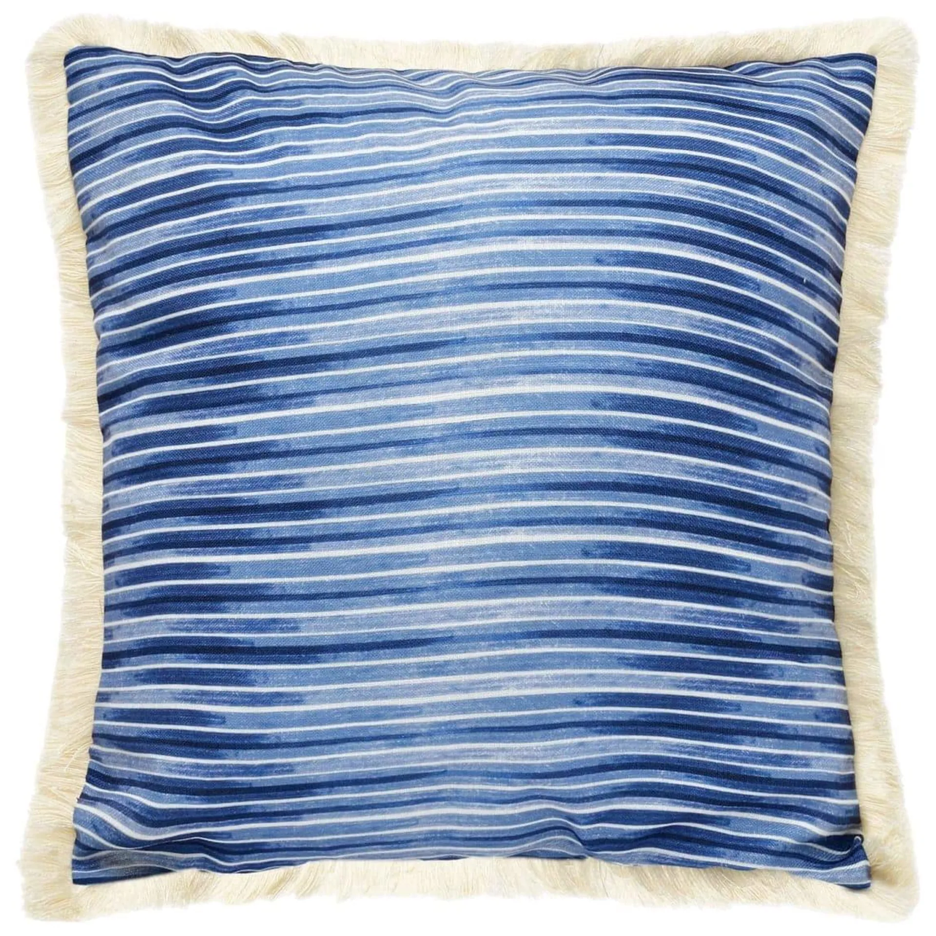 Watercolour Stripe Fringed Cushion