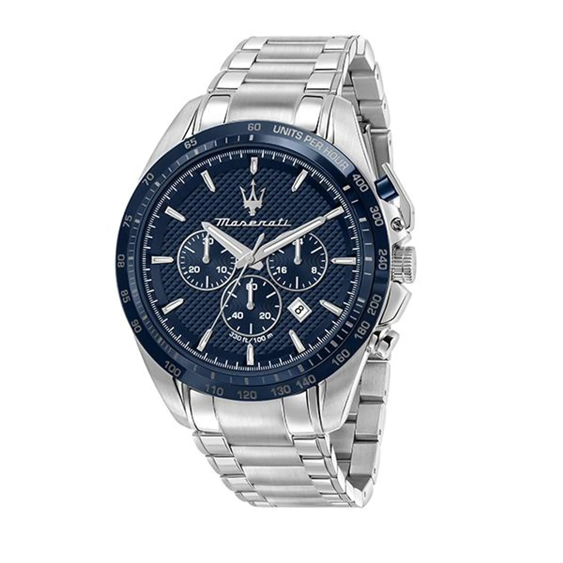 Maserati Gents Traguardo Chronograph Watch with Stainless Steel Bracelet