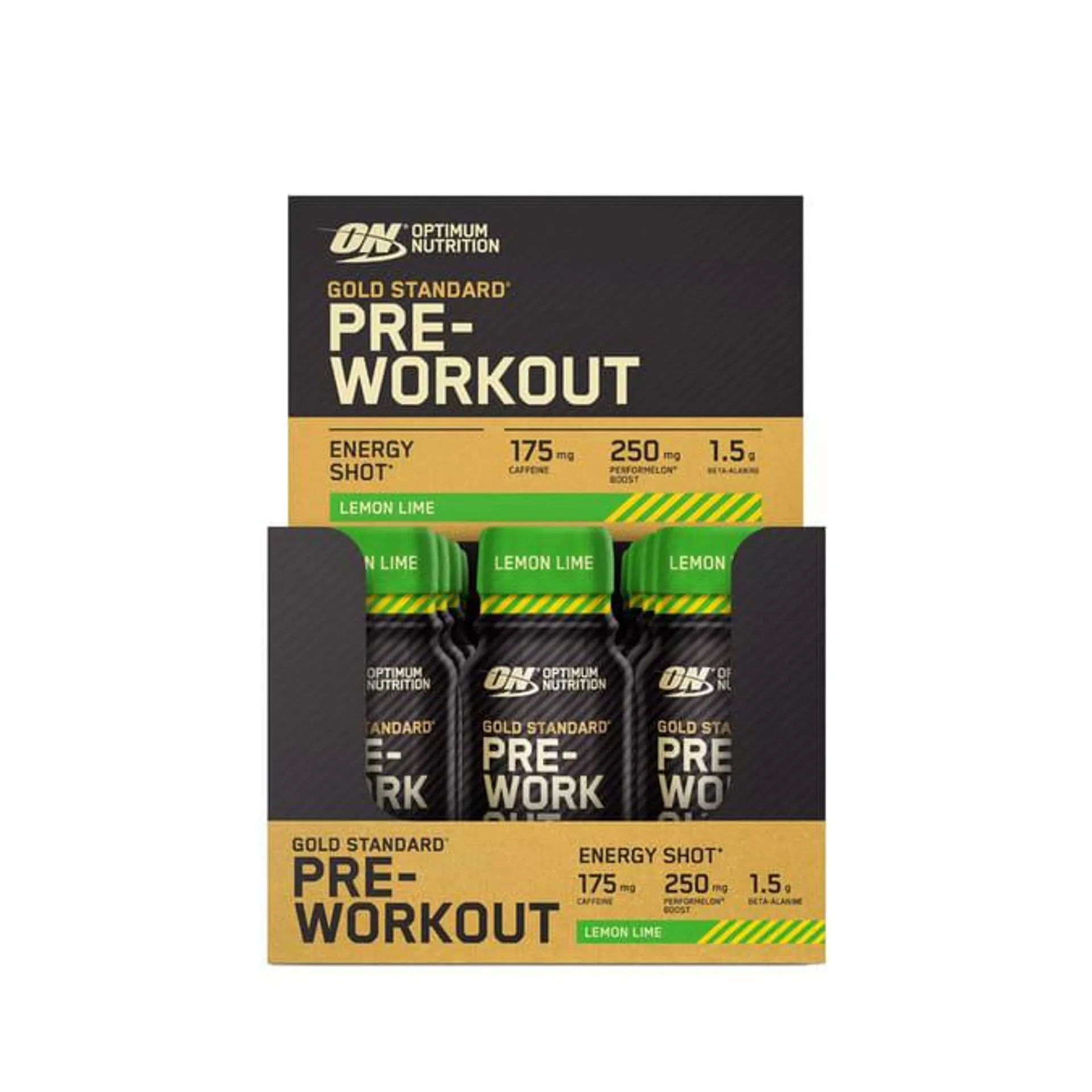 Optimum Nutrition Gold Standard Pre-Workout Energy Shot 12 Pack - Lemon & Lime