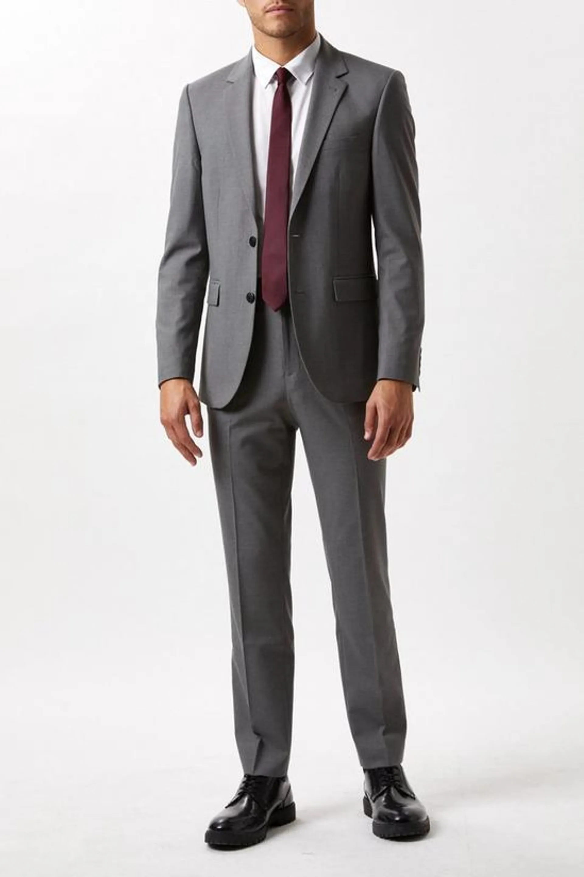 Skinny Fit Light Grey Essential Suit Jacket