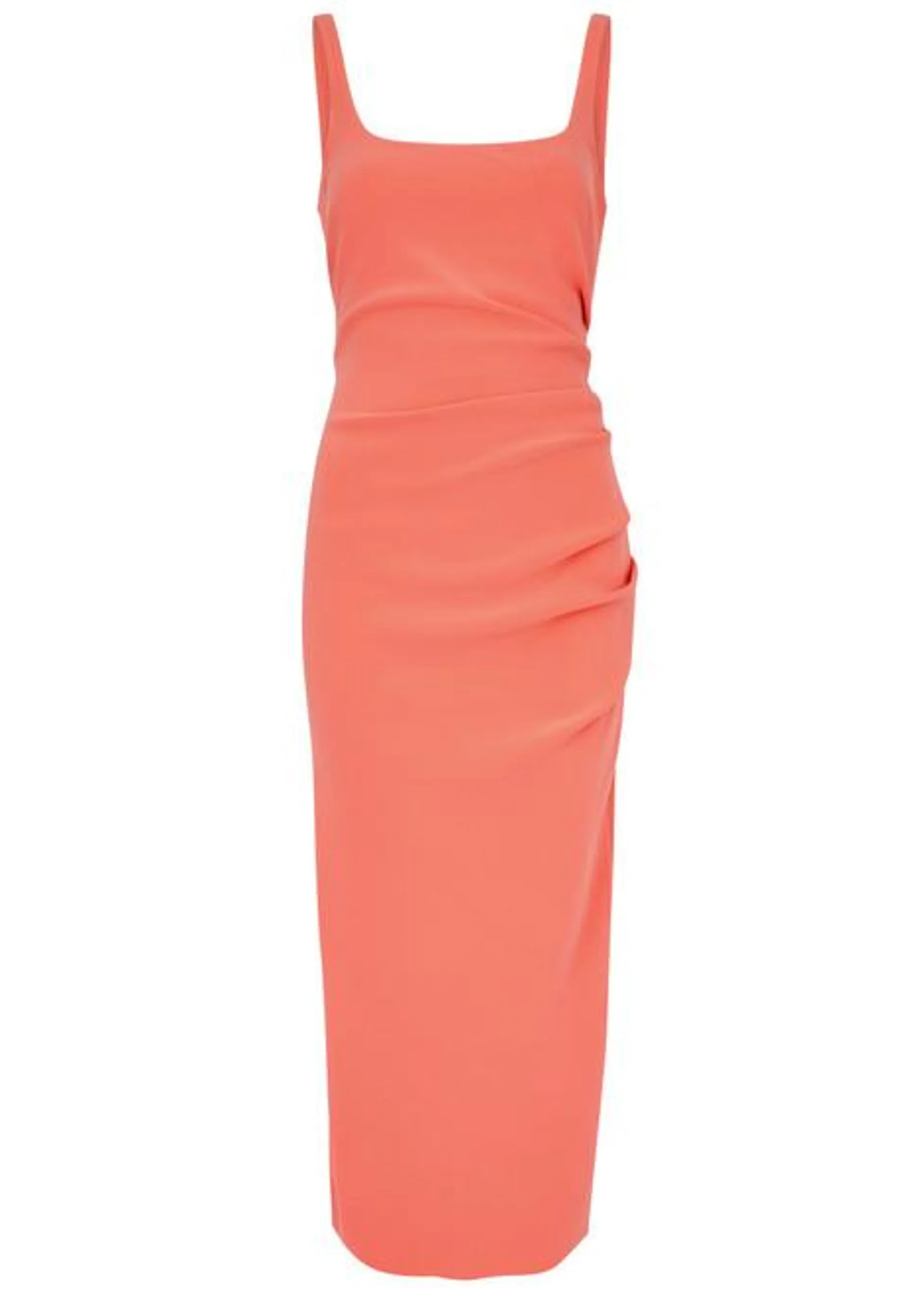 Karina Tuck ruched midi dress