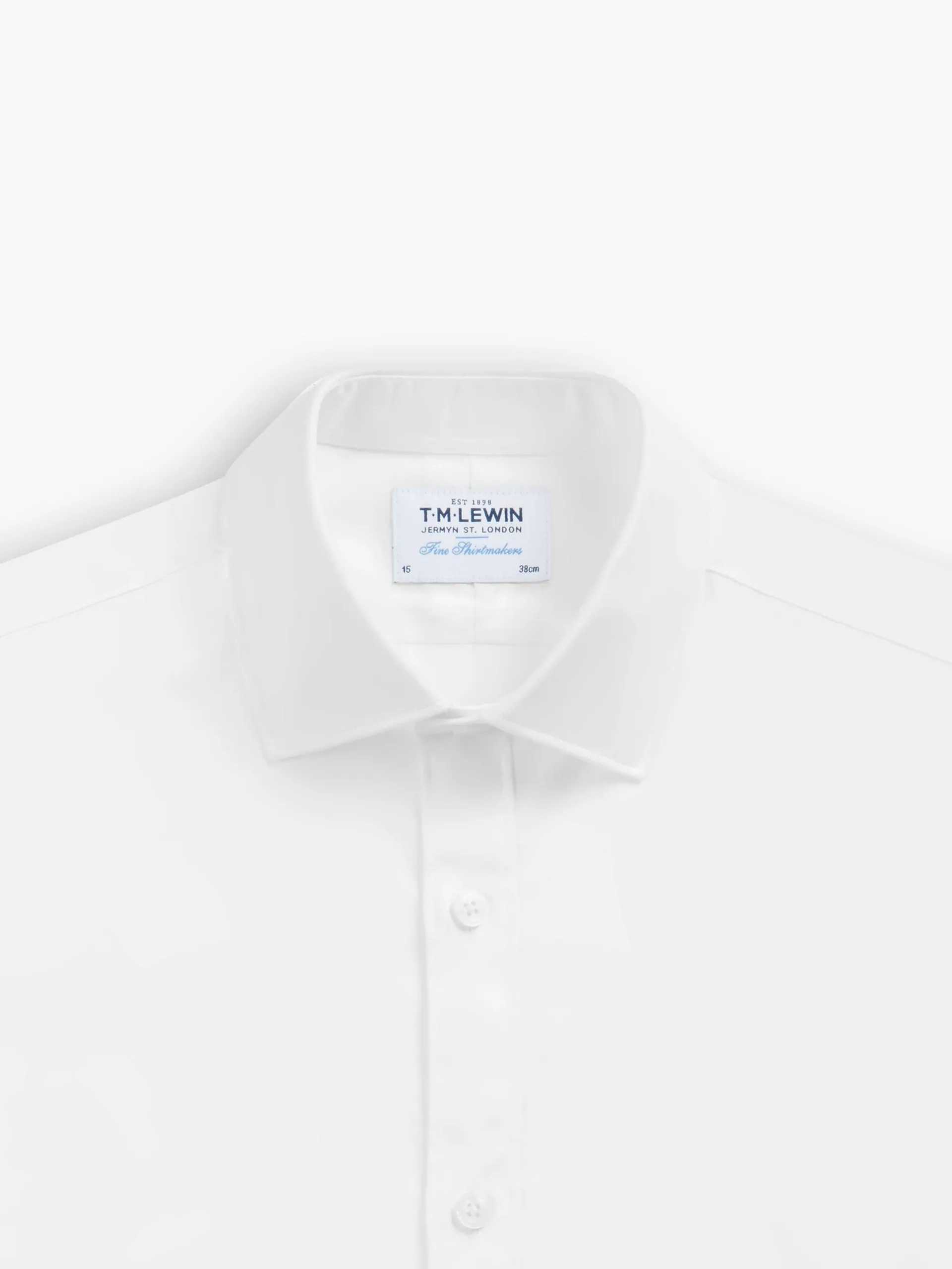 White Twill Slim Fit Classic Collar Short Sleeve Shirt