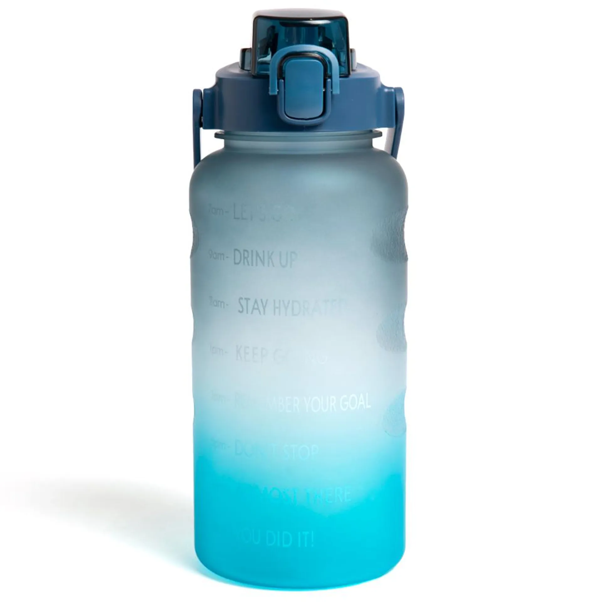 Hydrate: 2L Tracker Water Bottle - Blue