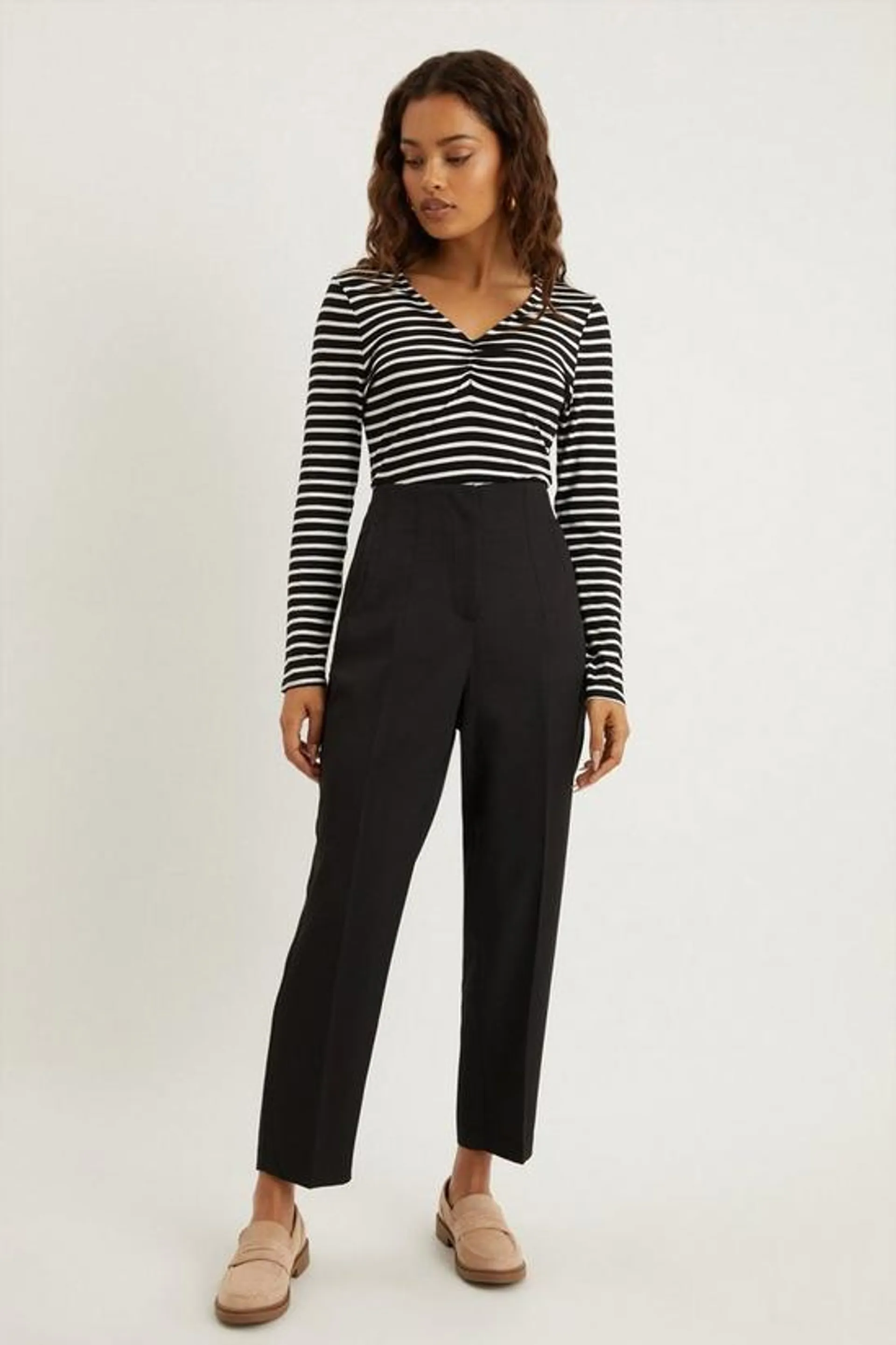 Petite Luxe High Waist Slim Leg Trouser