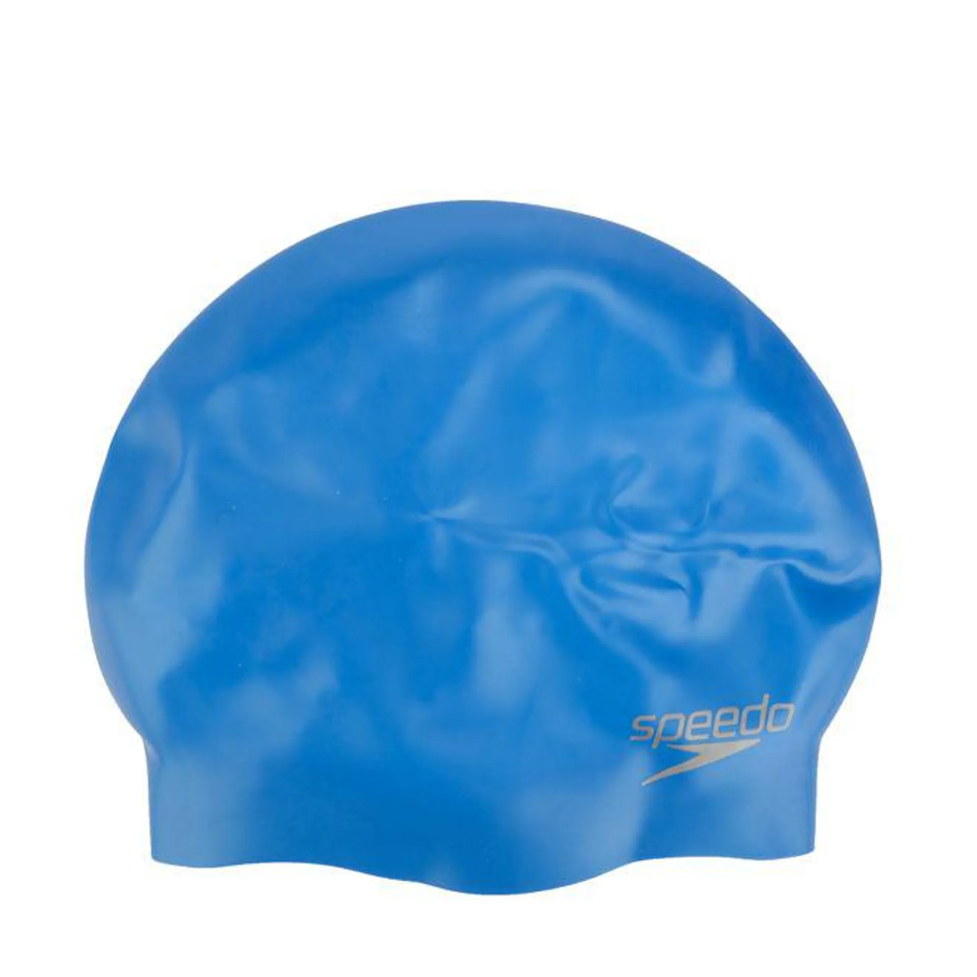 Speedo Plain Moulded Silicone Cap in Blue