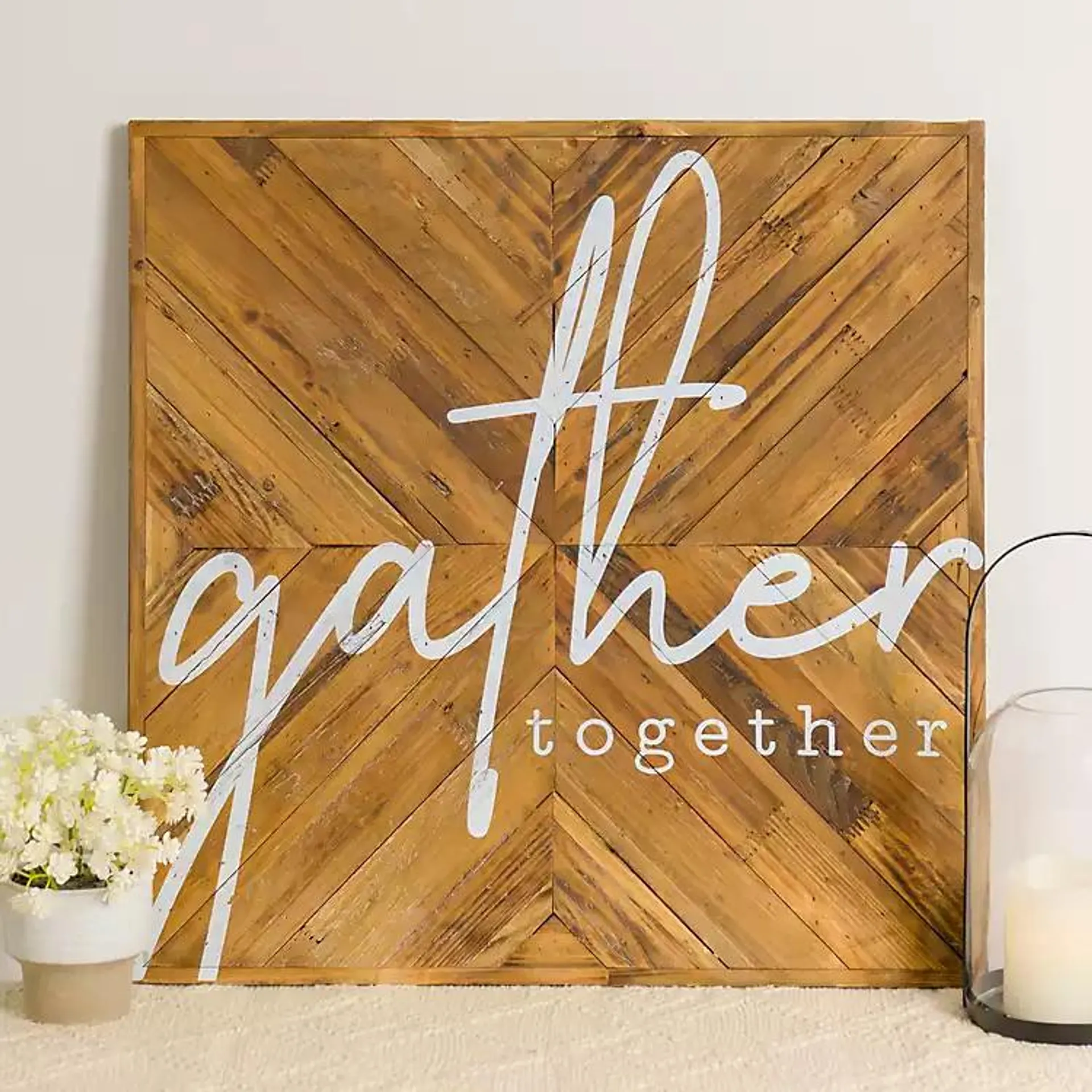 Gather Together Wood Plank Wall Plaque