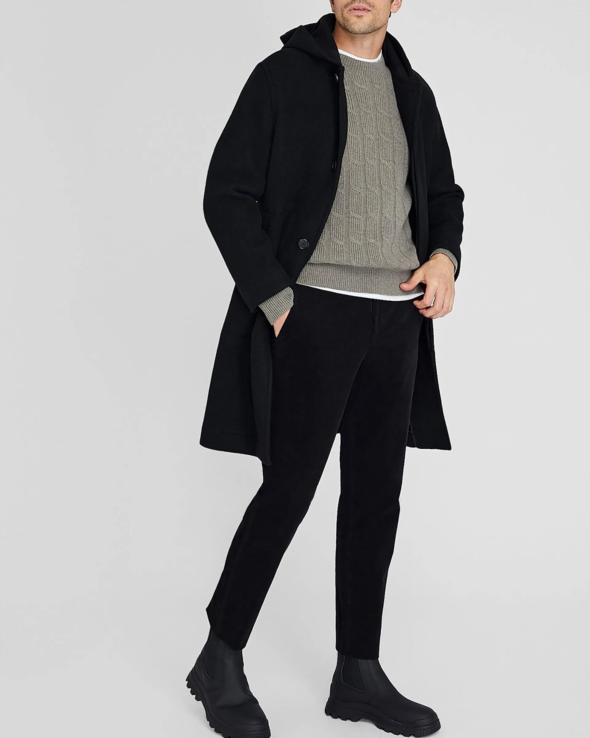 Capsule Wool Blend Hooded Coat