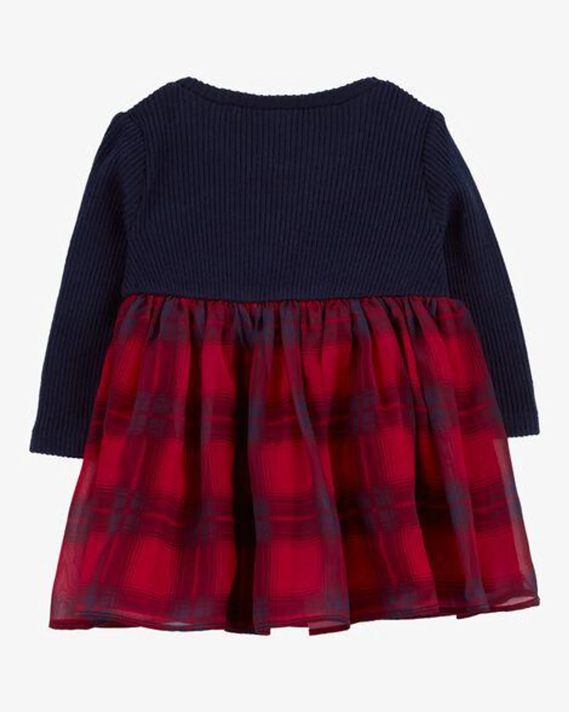 Baby Long-Sleeve Plaid Dress