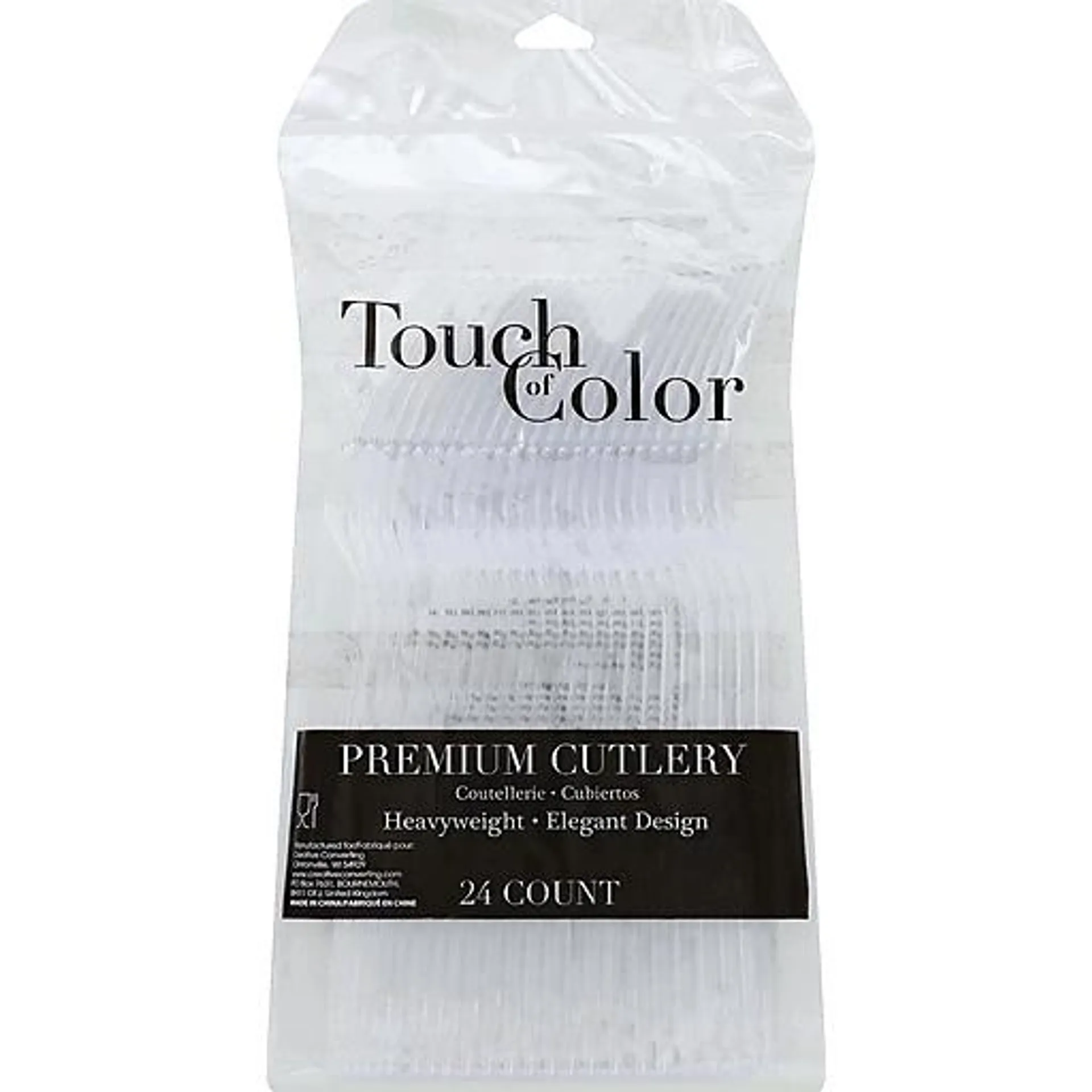 Touch Of Color Premium Clear Plastic Forks 24 ct