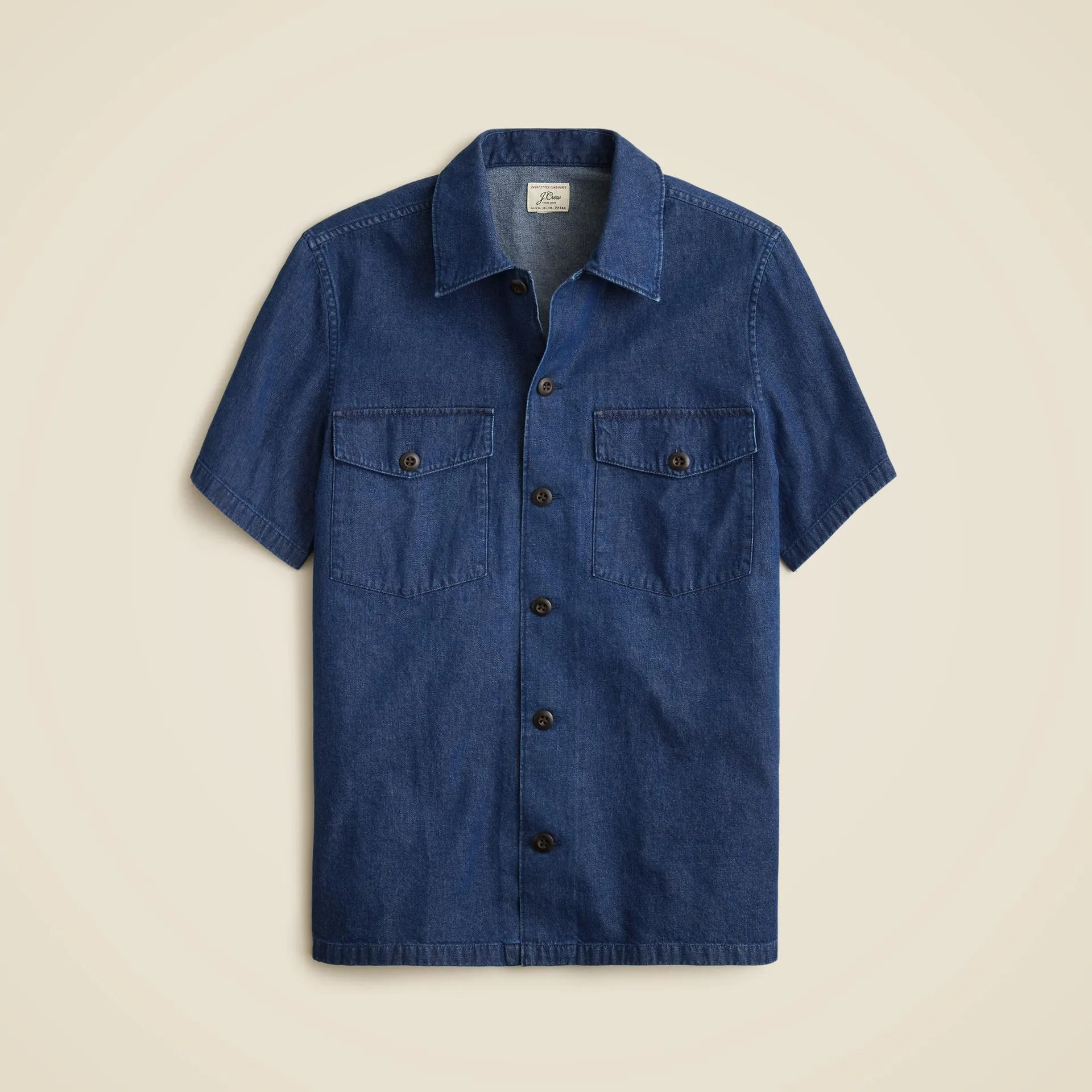 Short-sleeve midweight denim workshirt