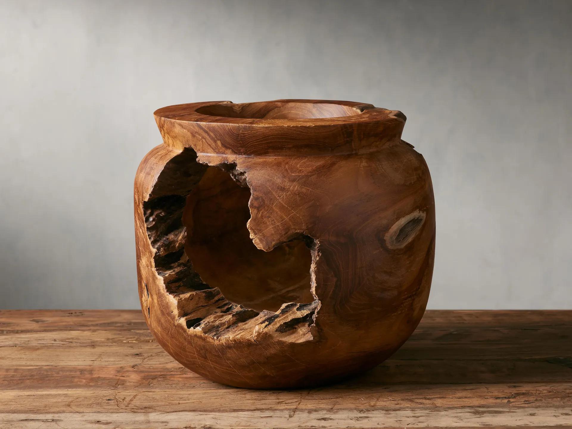 Natural Root Teak Vase