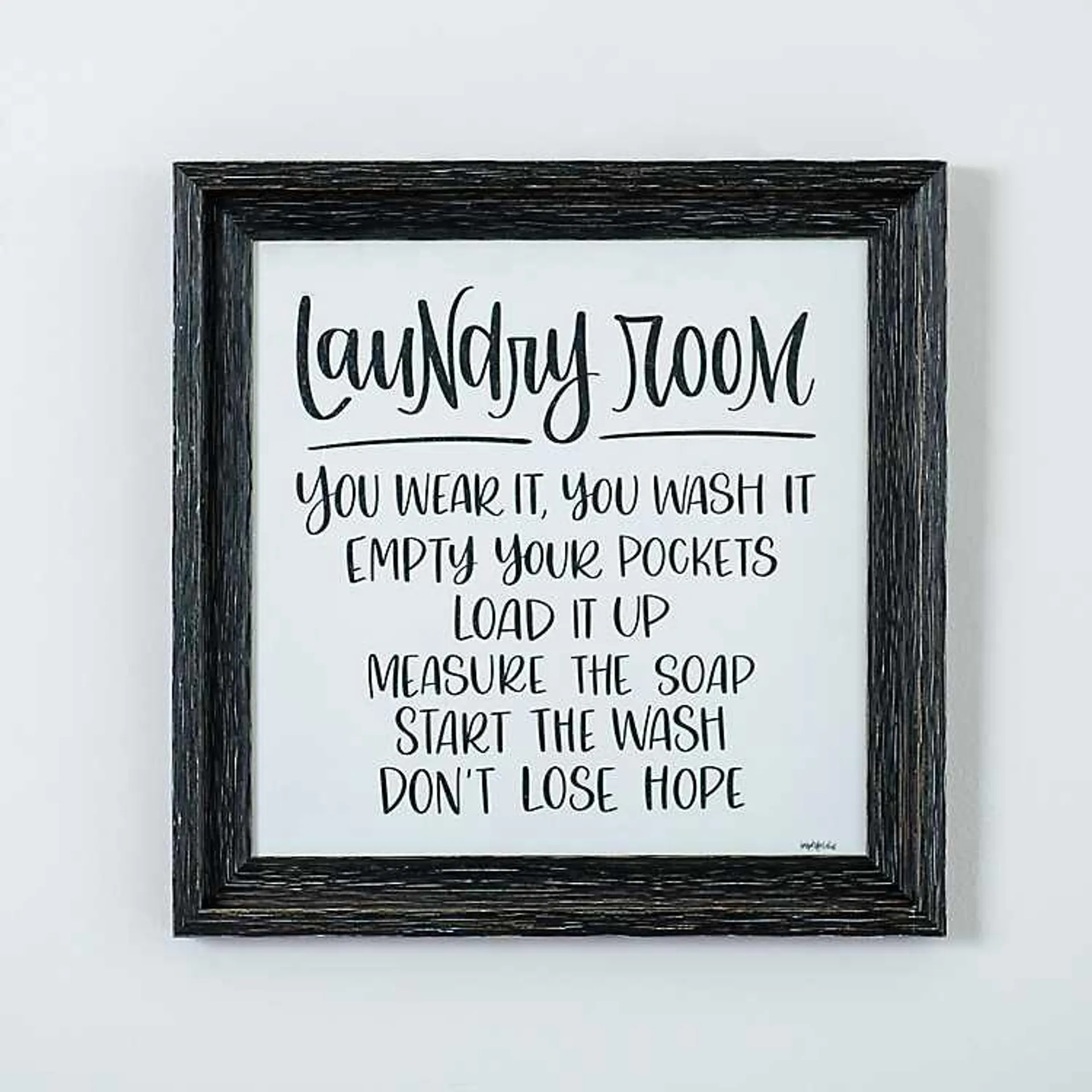 Black and White Laundry Rules Wall Plaque