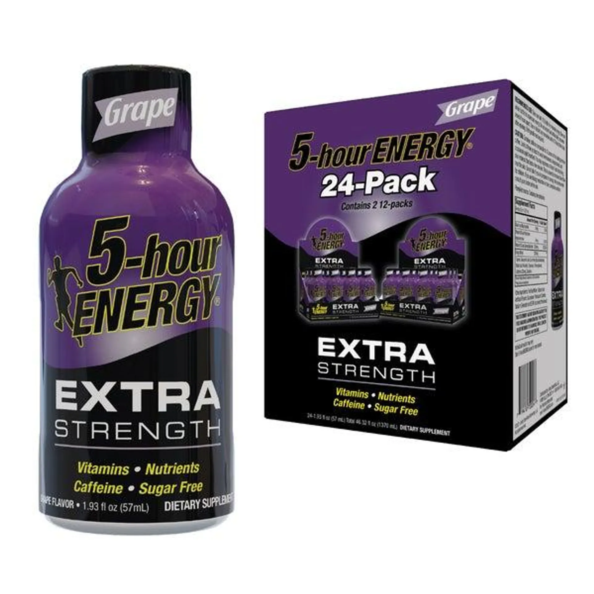 5-hour Energy Shot, Extra Strength, Grape, 1.93 fl. oz, 24-count