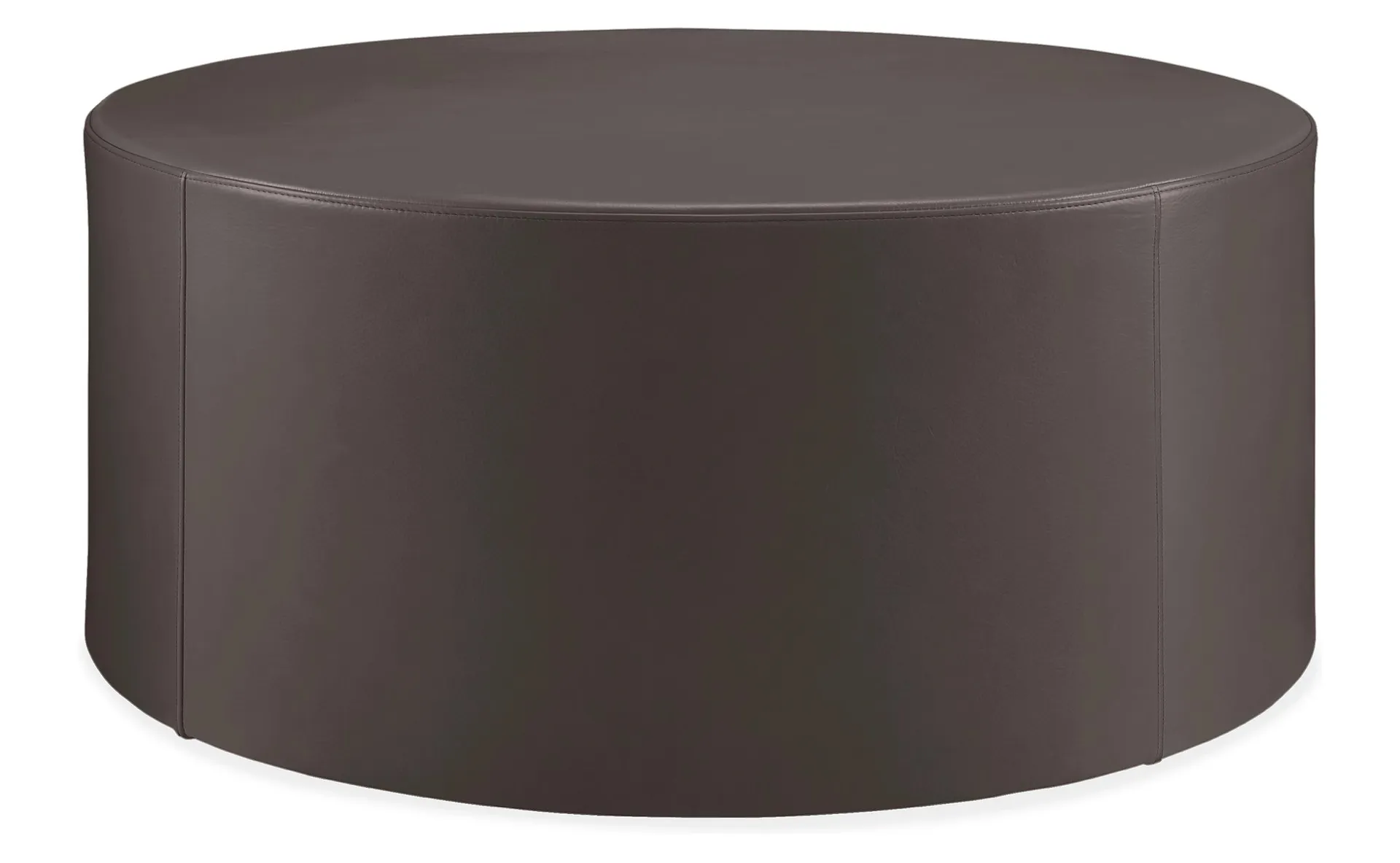 Aero 36 diam 15h Round Ottoman in Urbino Smoke Leather