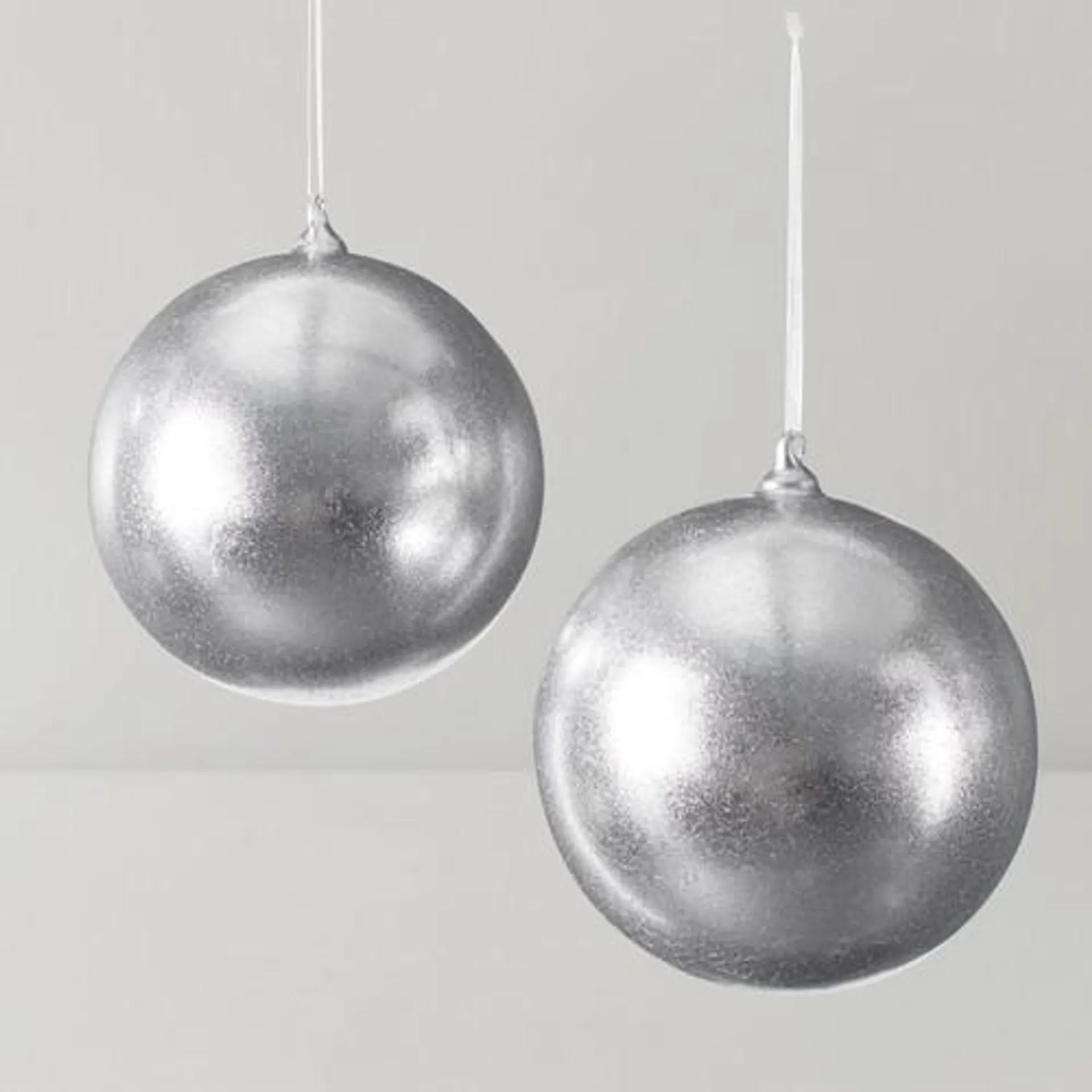 Oversized Silver Ornament 8" - Set of 2