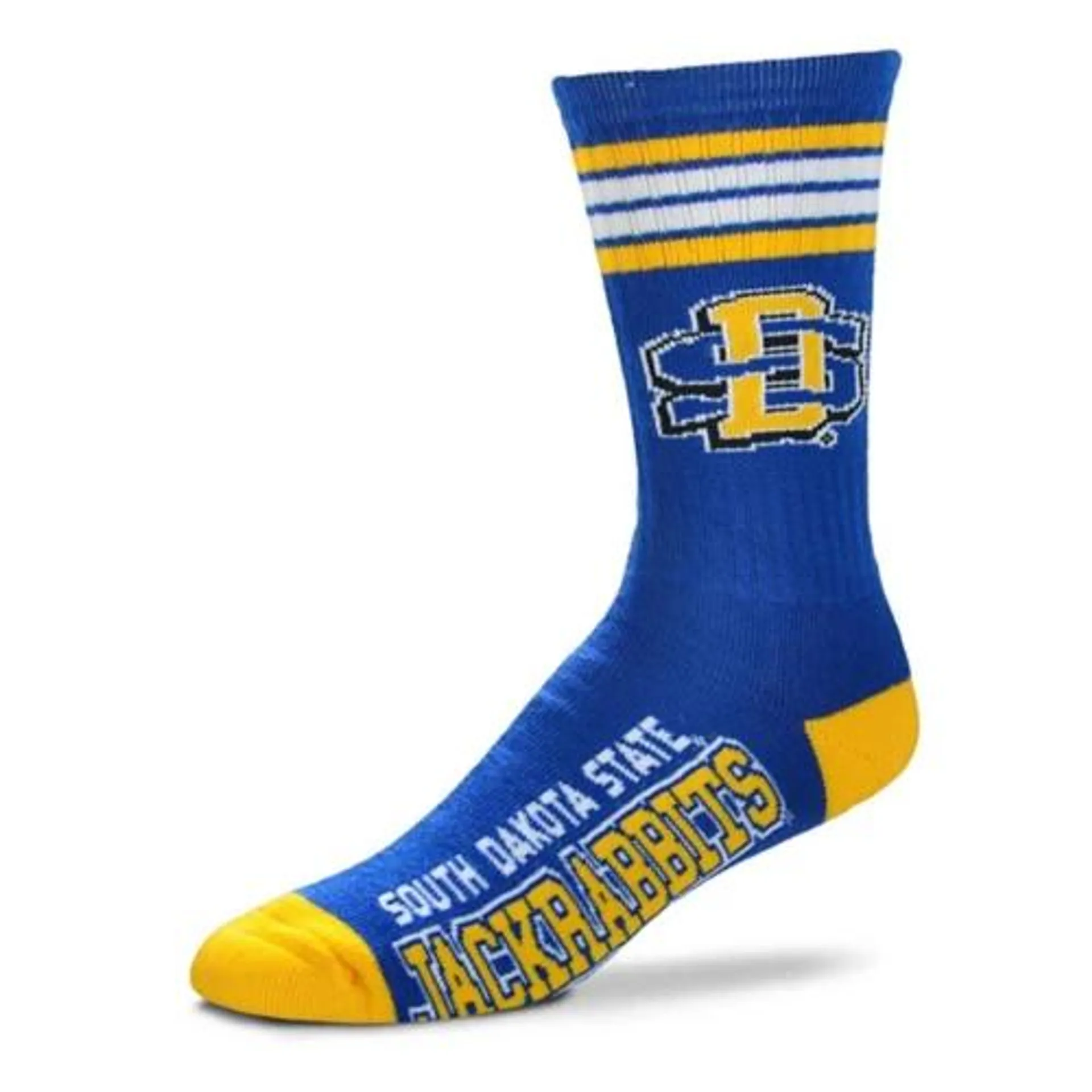 For Bare Feet South Dakota State Jackrabbits 4 Stripe Deuce Crew Socks Crew Socks