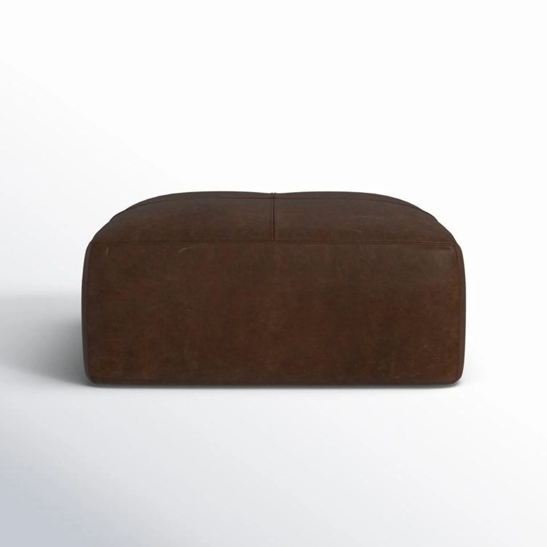 Heafield Square 35" Wide Full-Grain Genuine Italian Leather Ottoman