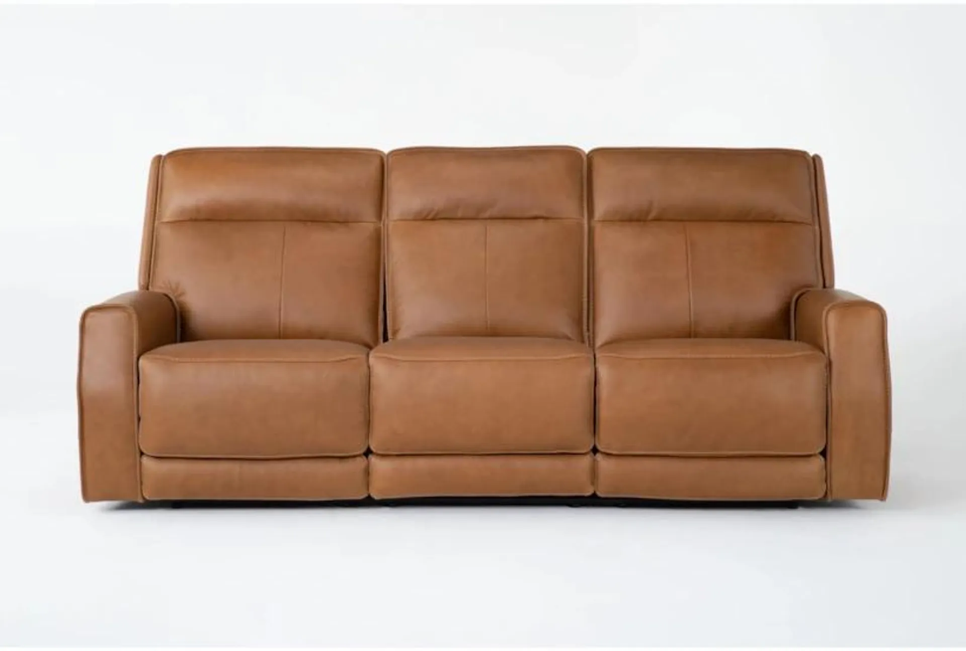 Thornton Saddle Brown Leather 91" Power Zero Gravity Reclining Sofa with Power Headrest, Power Lumbar & USB