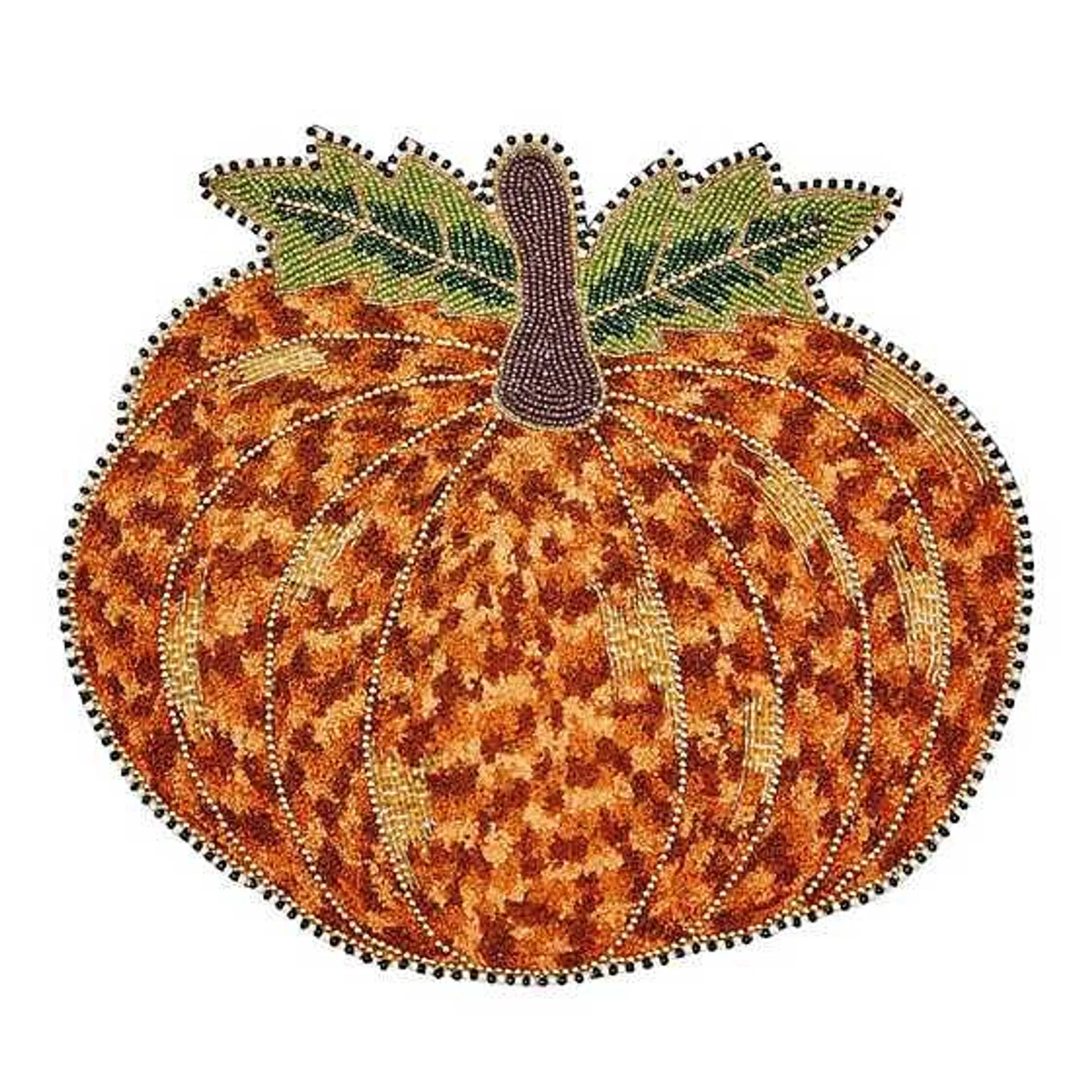 Pumpkin Beaded Placemat