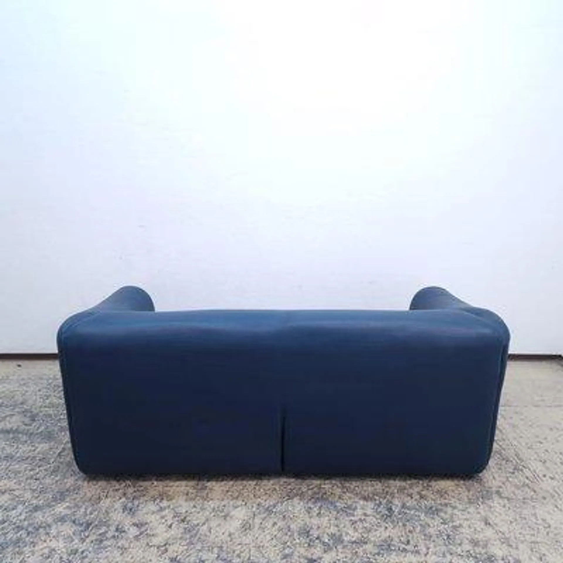 Blue Leather DS 47 Sofa Set from de Sede, Set of 3