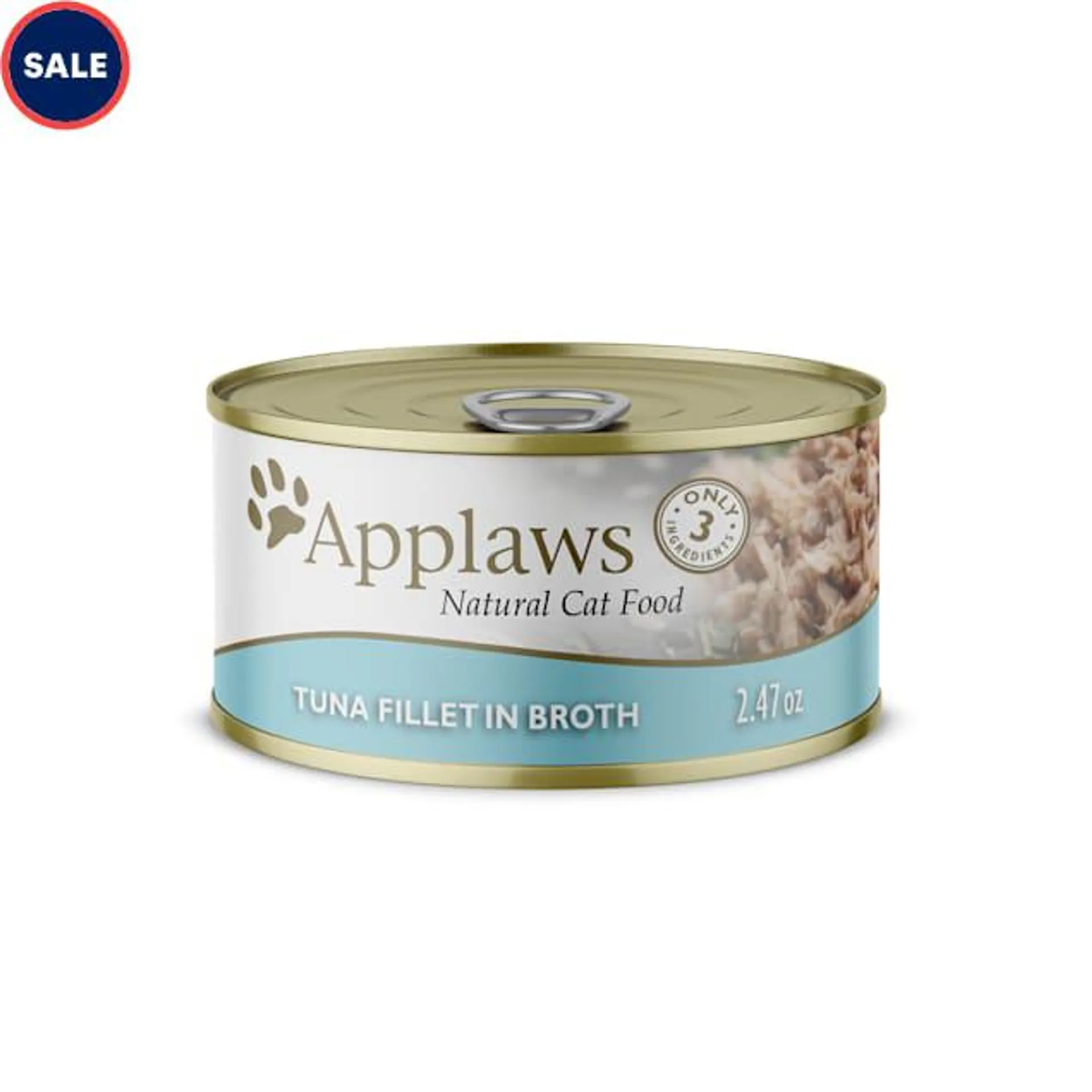 Applaws Natural Tuna Fillet in Broth Wet Cat Food, 2.47 oz., Case of 24
