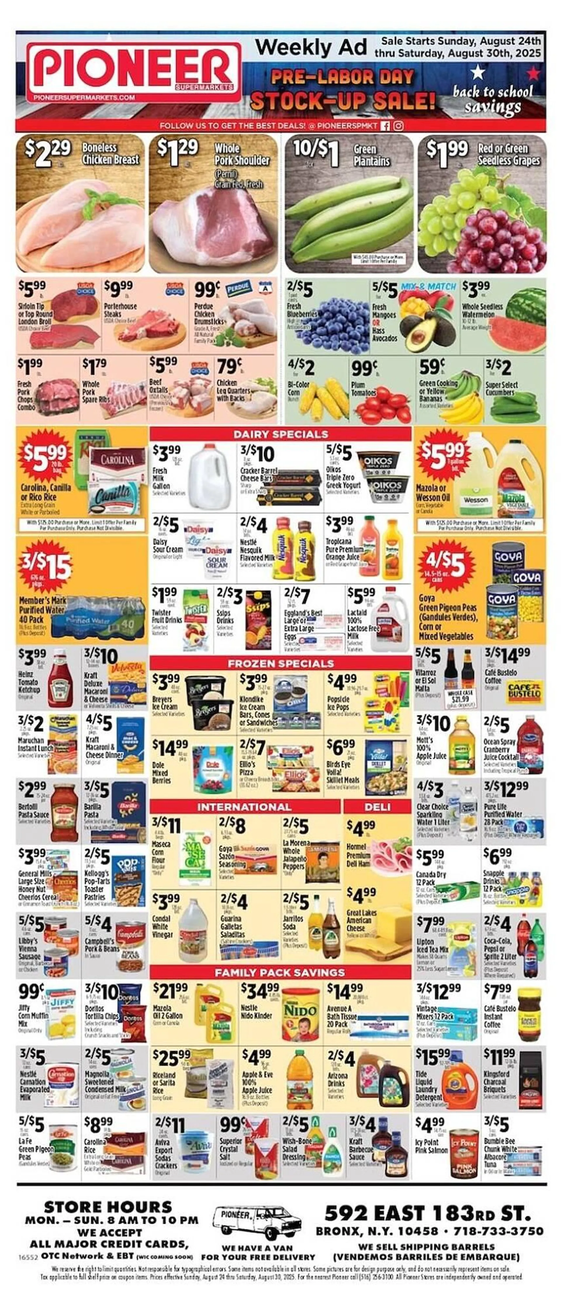 Weekly ad Pioneer Supermarkets Weekly Ad from August 24 to August 30 2025 - Page 1
