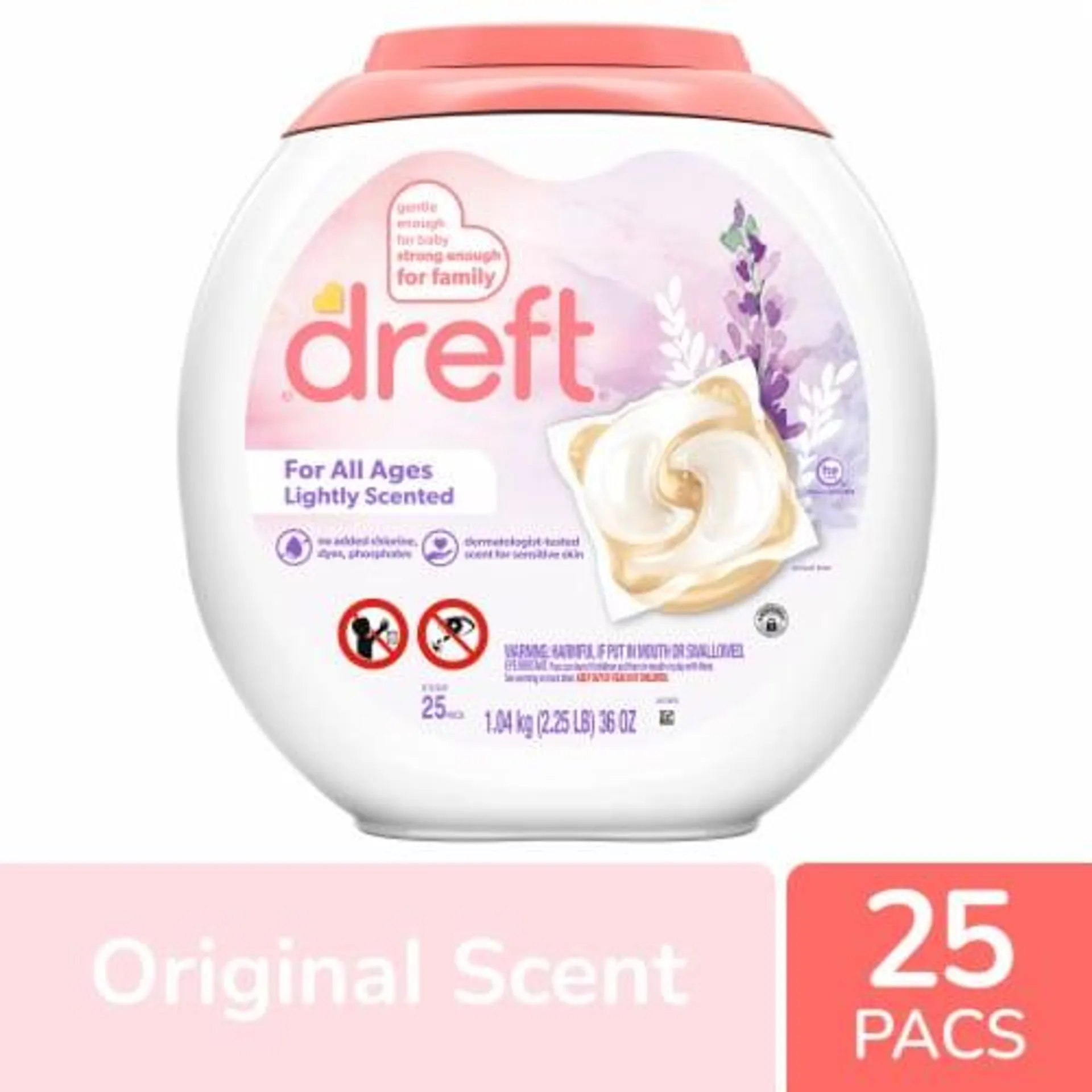 Dreft Lightly Scented Lavender Baby & Family Laundry Detergent Pods