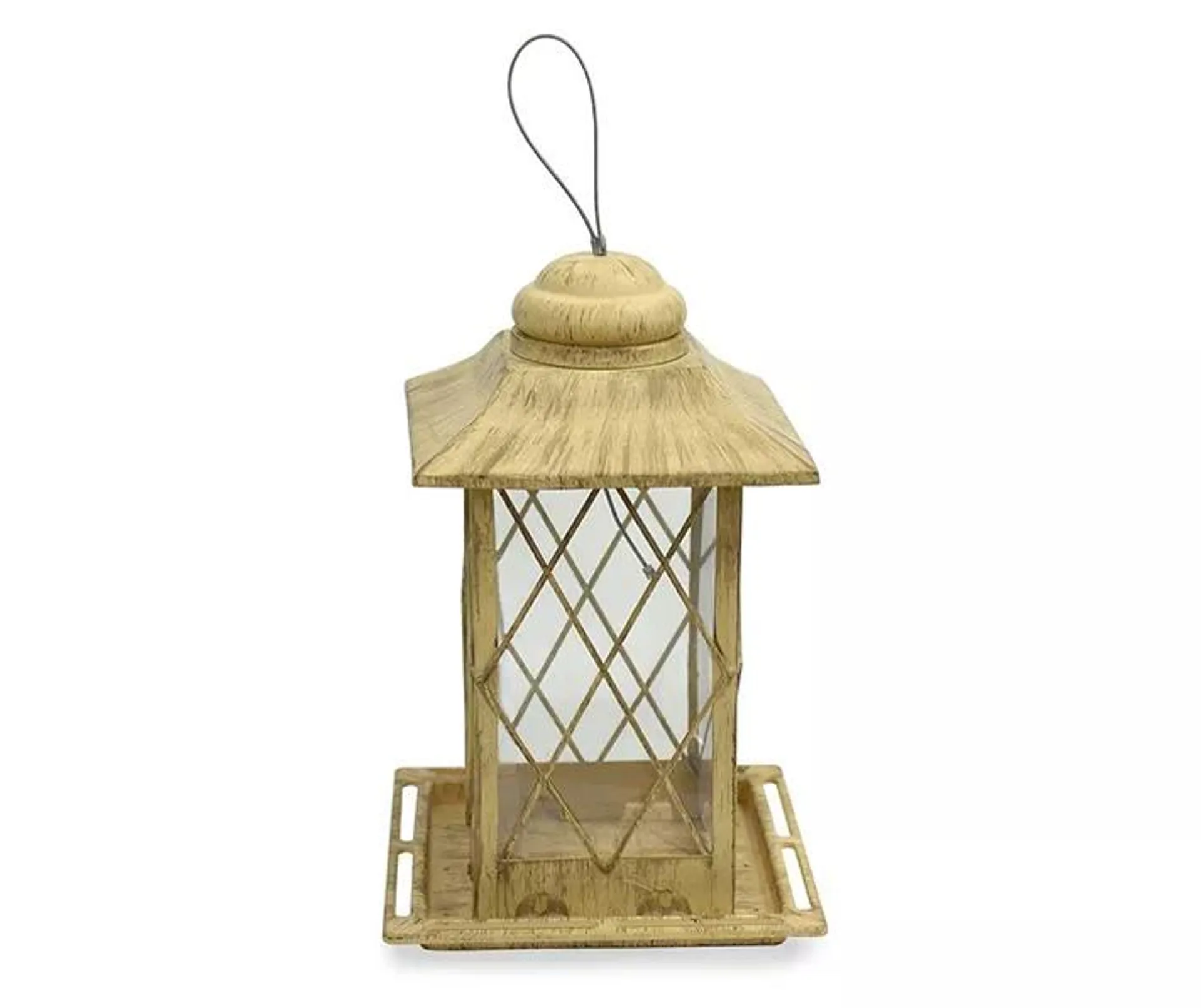 Yellow Metal Lantern Bird Feeder